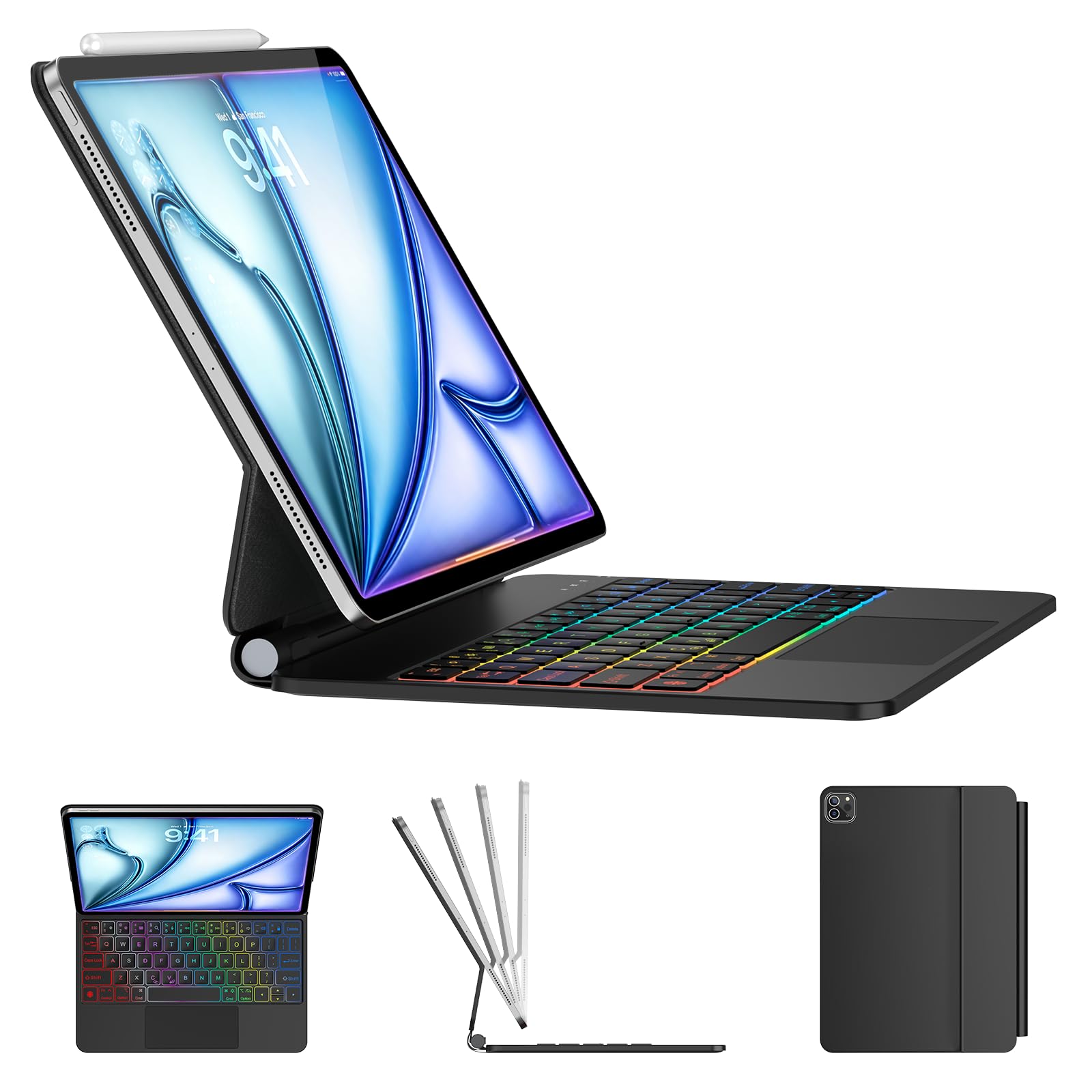 TQQ Keyboard Case for iPad Air 11 (M4/M3/M2) & Pro 11 (1st/2nd/3rd/4th)