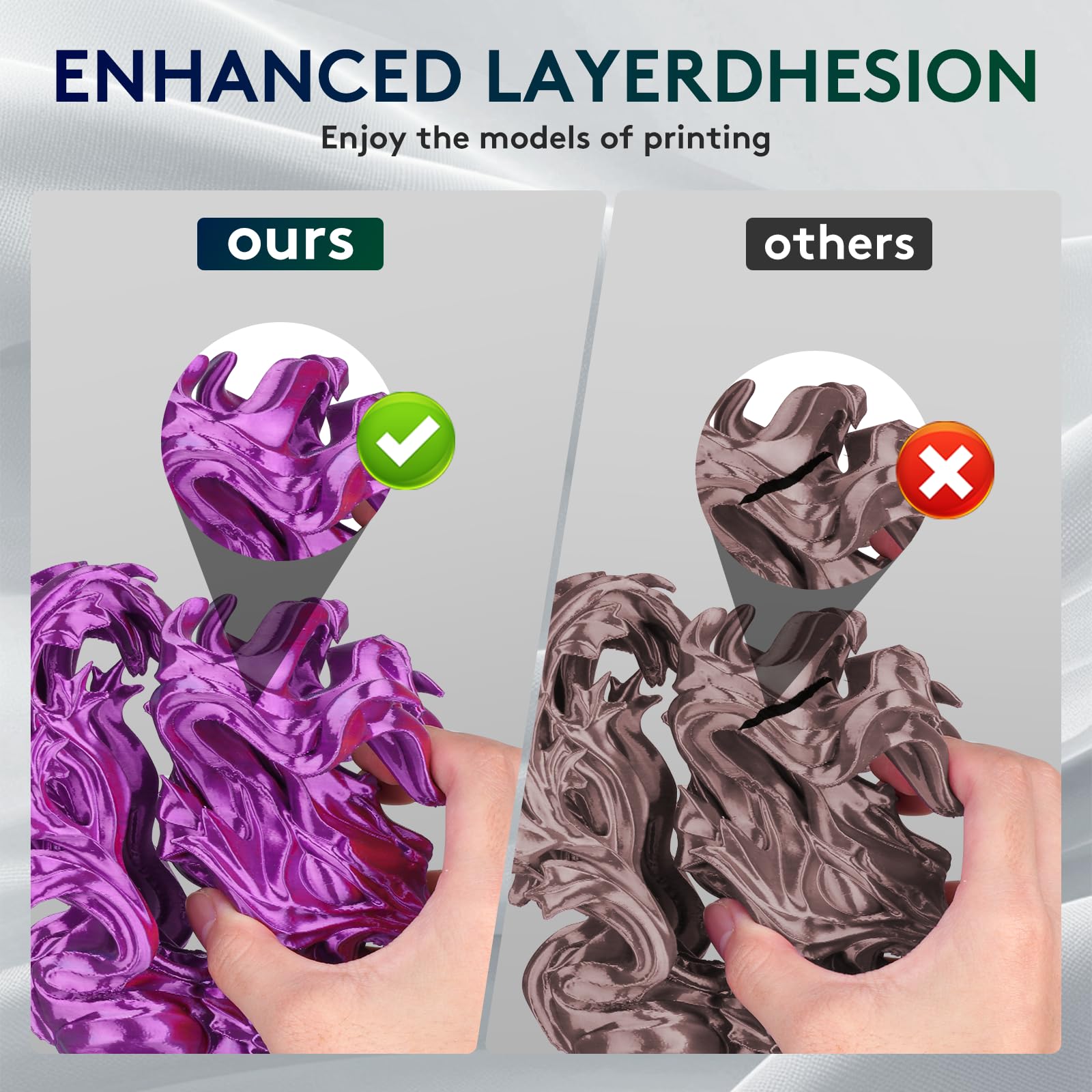 Eryone Silk Dual Color Pla Filament 3D Printer 1.75Mm +/- 0.03Mm, Bicolor Filament Two Tone Pla 1Kg(2.2Lbs) Cardboard Spool, Ros