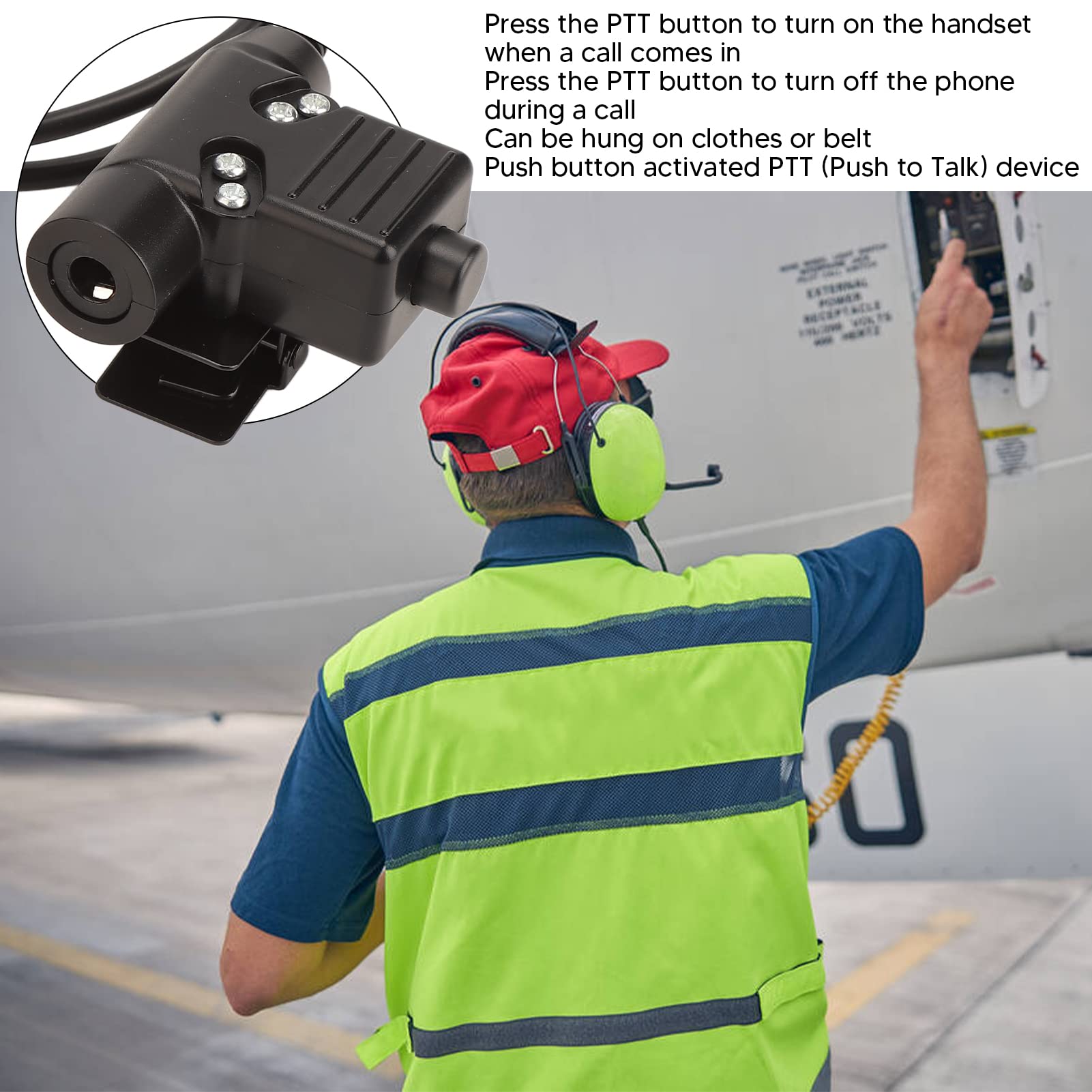 Yoidesu U94 Ptt System Military Adapter, 3.5Mm Plug Push To Talk Headset Adapter For 3.5Mm Sound Interface Cell Phone