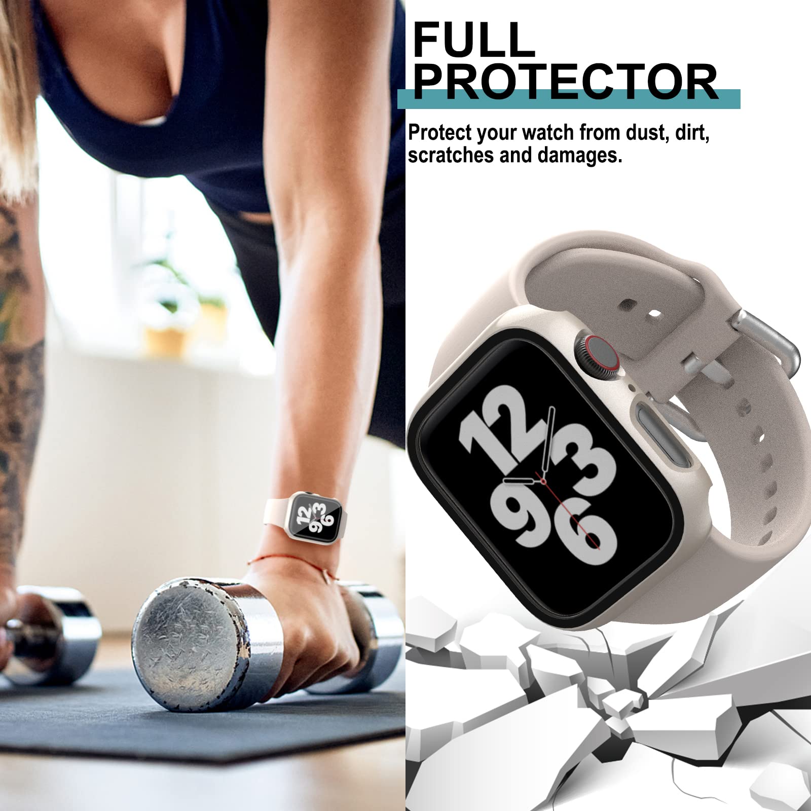 Landhoo 6 Pack Case For Apple Watch Series 3/2/1 38Mm Tempered Glass Screen Protector, Hard Pc Ultra Thin Scratch Resistant Full