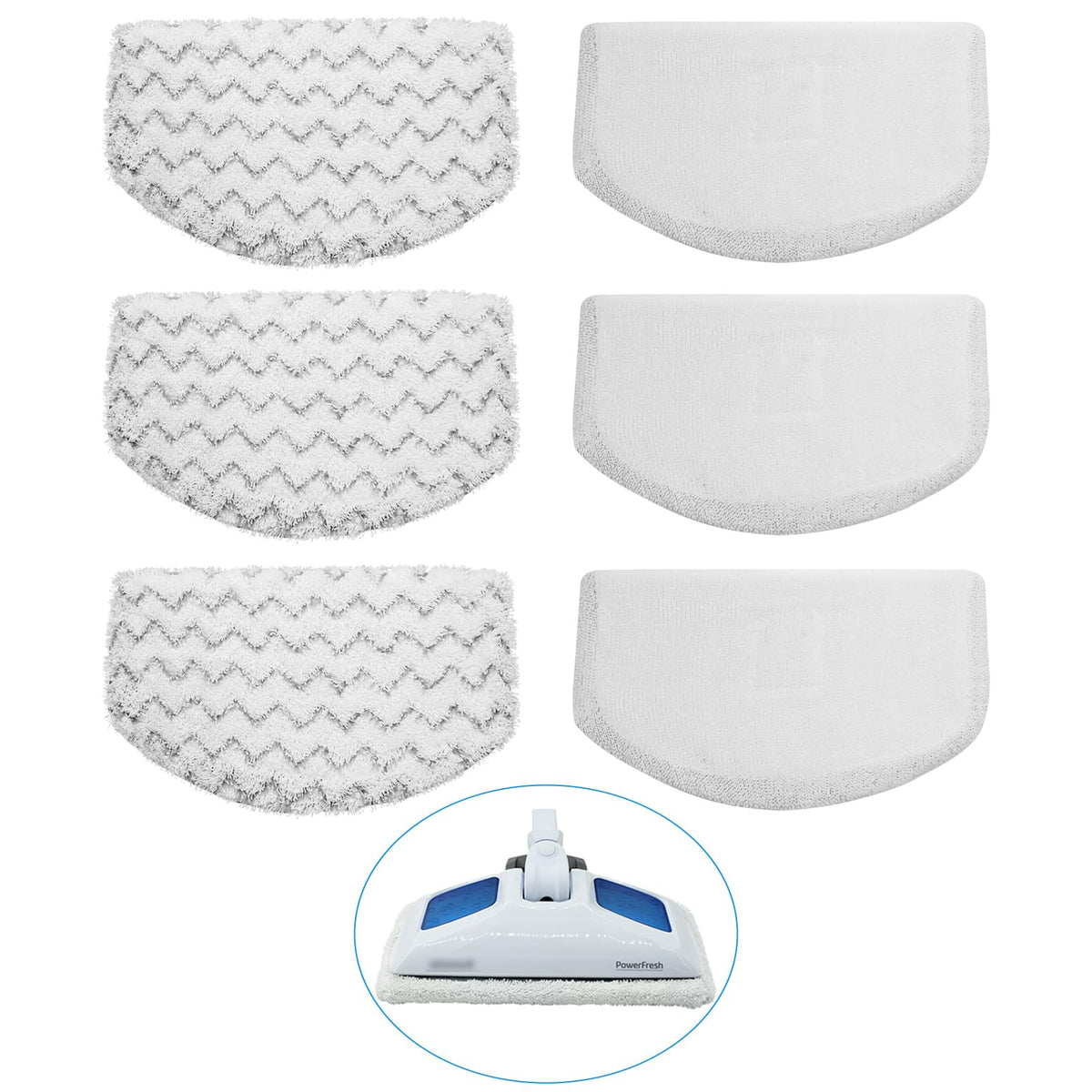 Extolife 6 Pack Steam Mop Replacement Pads For Bissell Powerfresh Steam Mop 1940 1806 1544 2075 2685A 2181 2814 Series, Model 19