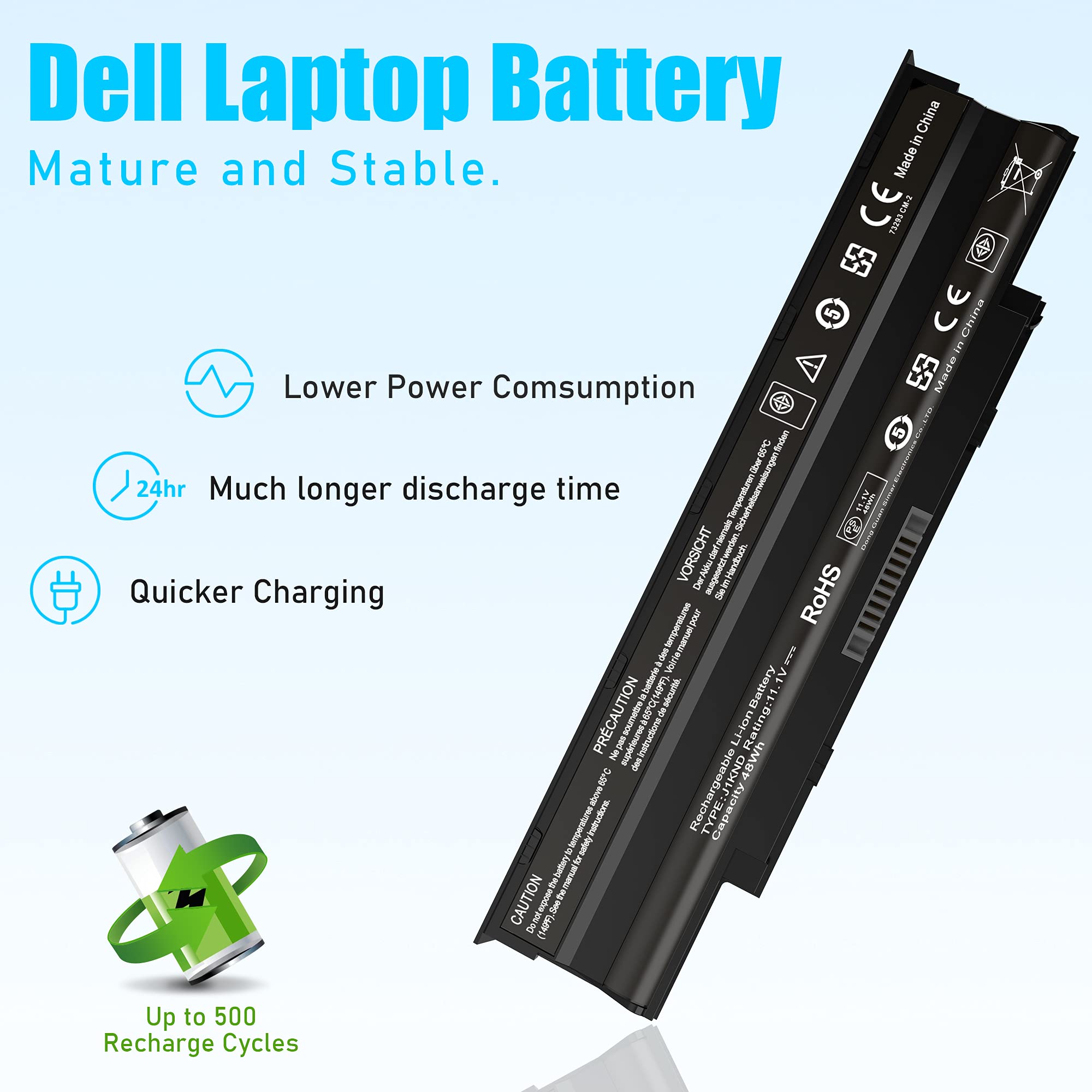 Sle-Tech J1Knd Replacement Battery For Dell Inspiron 13R 14R 15R 17R N3010 N4010 N4110 N5010 N7010 N5050 N5040 1540 4T7Jn P20G 3