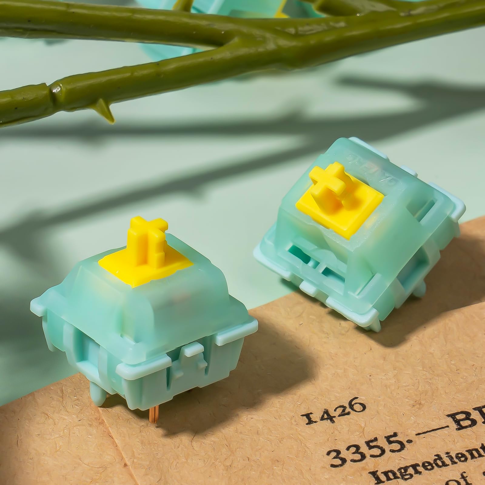 Gateron Jade Series Jade Yellow Pro V3 Linear Keyboard Switch,5 Pin 55Gf Pre Lubed Gaming Keyboard Switch Compatible With All Mx