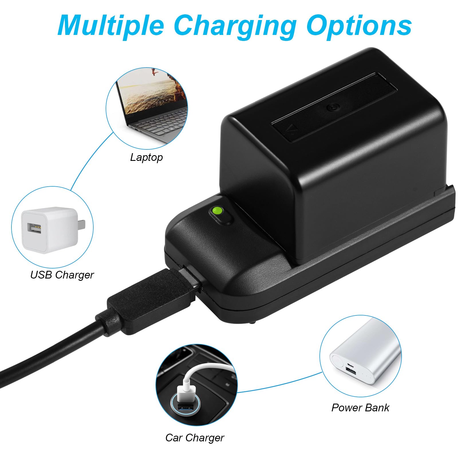 Camcorder Video Digital Camera Travel Charger And 3.7V 2000Mah Np Fv5 Plus Li Ion Rechargeable Battery(Np Fv5 Plus Battery Charg