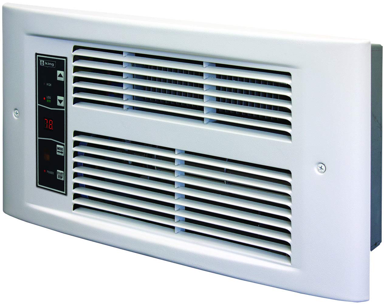 King Px2417 Eco Wd R Px Eco2S 2 Stage Electric Wall Heater, 1750W / 240V, White Dove