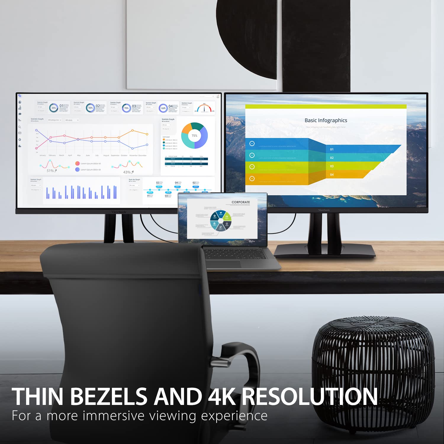 Viewsonic Vp3256 4K 32 Inch Premium Ips 4K Ergonomic Monitor With Ultra Thin Bezels, Color Accuracy, Pantone Validated, Hdmi, Di