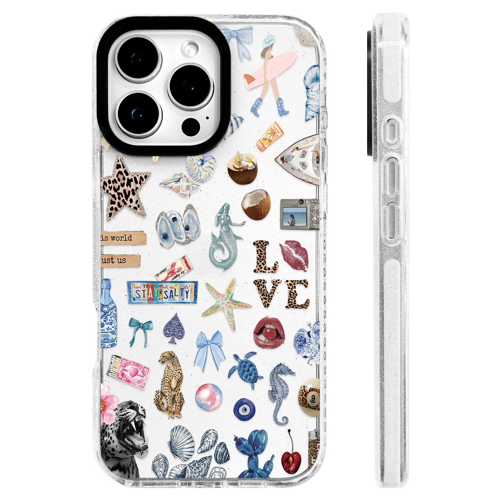 ChiCs-Flaura for iPhone 16 Pro Max Case [Military-Grade Drop Protection/Stylish Soft TPU Protective/Camera Protection/for Women 