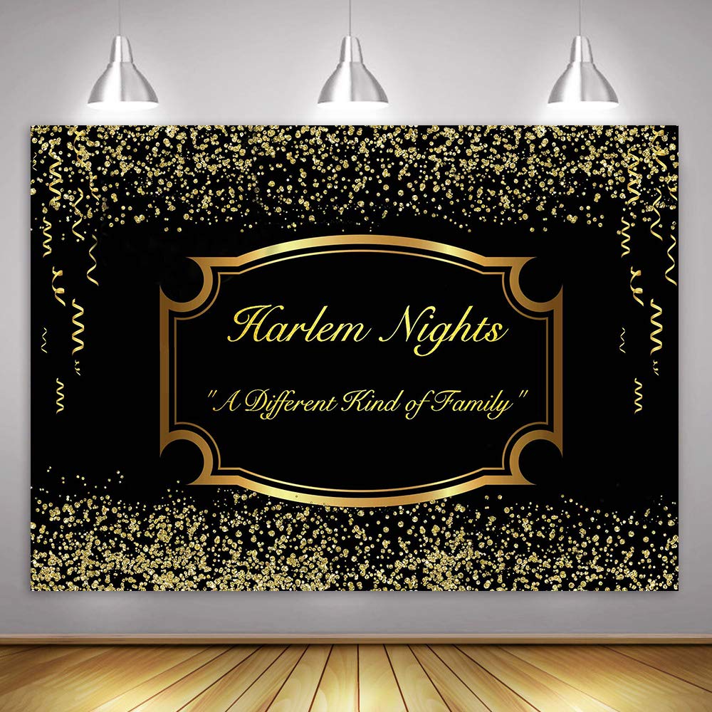 Harlem Night Background 10X7Ft Party Golden Ribbon Diamond Photo Studio Photo Booth Backdrop Props Hxme402