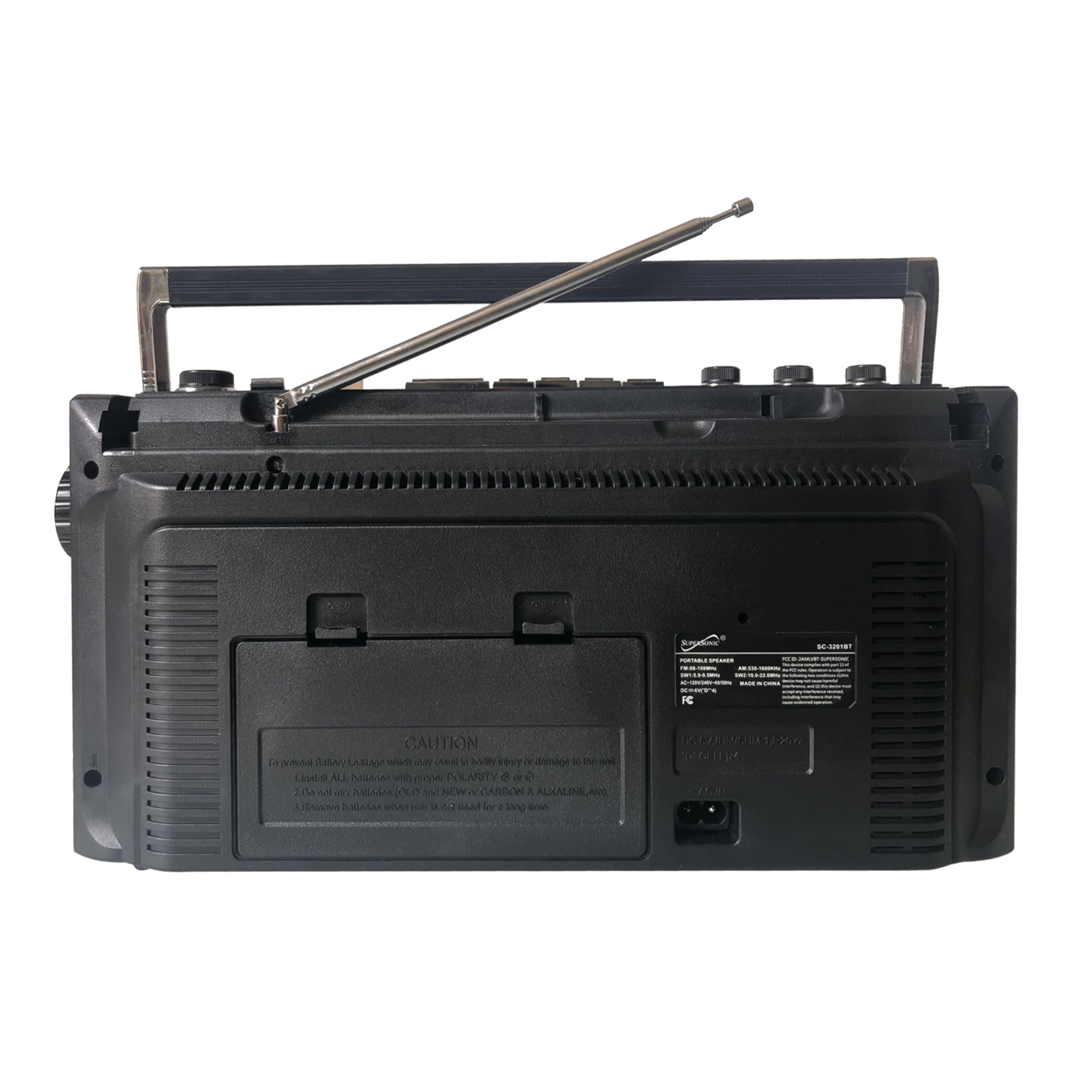 Supersonic Portable Amfm Radio Black