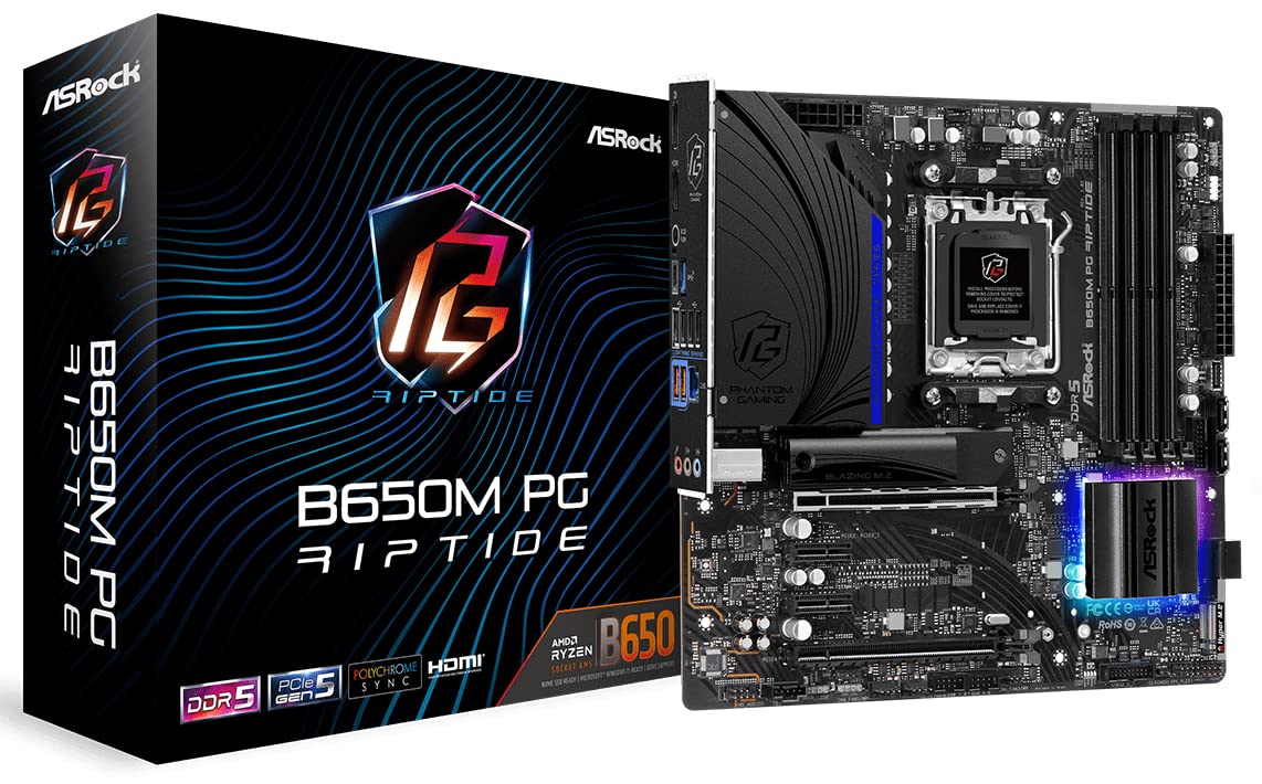 Asrock B650M Pg Riptide Amd Ryzen 7000 Series Processors Motherboard
