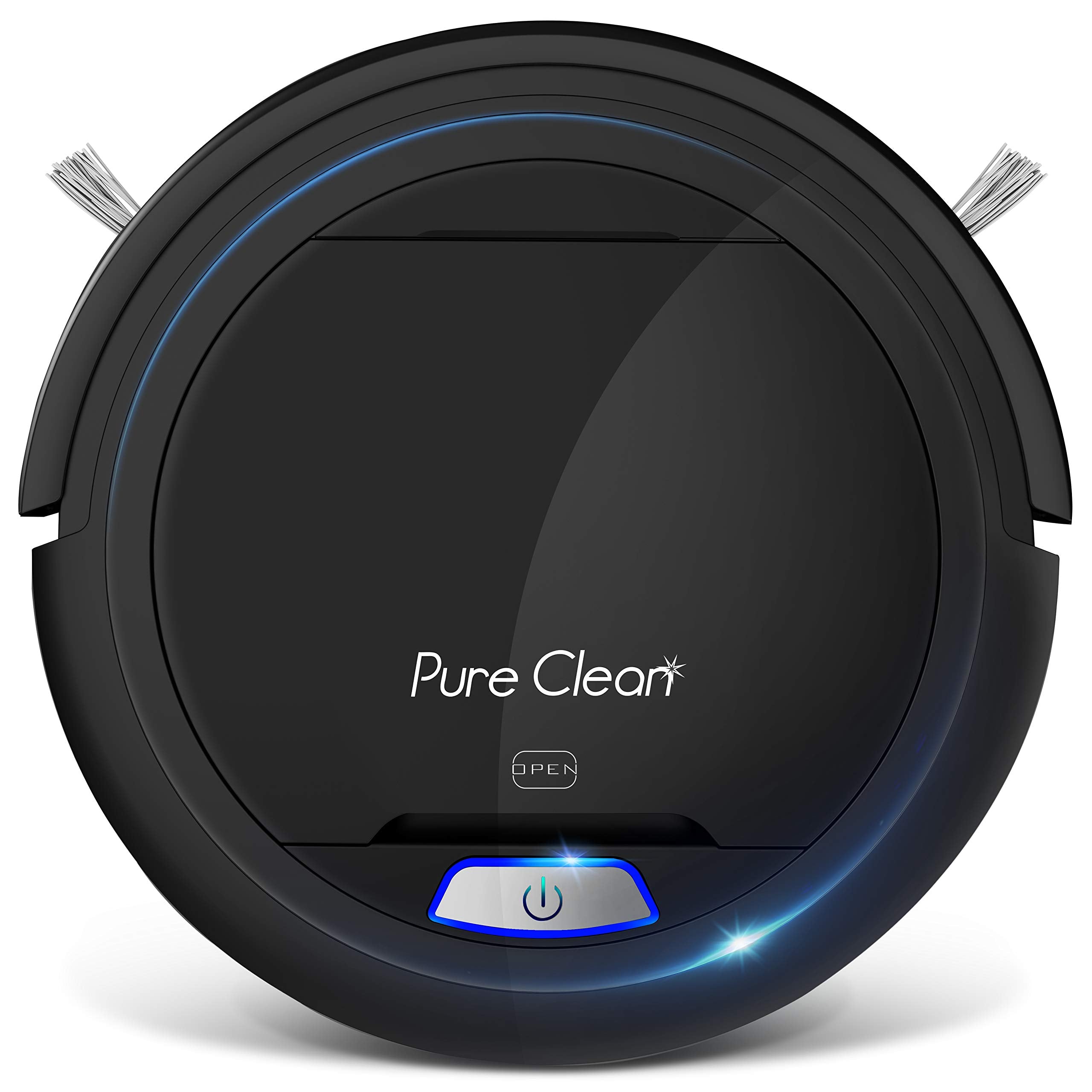 PURE CLEAN PUCRC26B.9 Automatic Robot Vacuum CleanerRobotic Auto Home Cleaning for Clean Carpet Hardwood FloorBot Self Detects