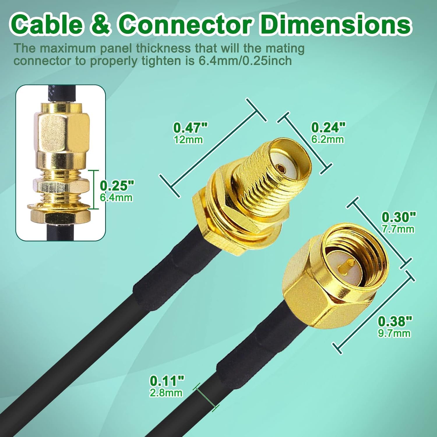 10Ft Wifi Antenna Extension Cable Rg174 Rf Sma Male To Sma Female Coaxial Cable Low Loss Gold Plated Pigtail For Wireless Lan Ro