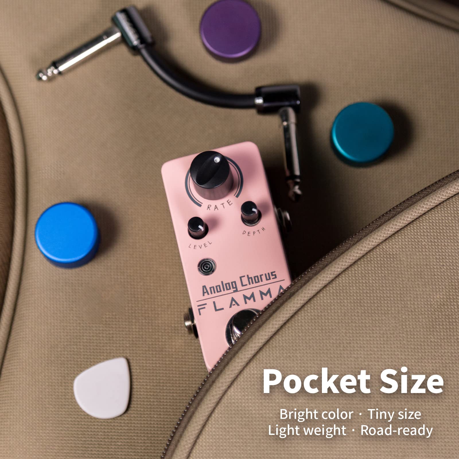 Flamma Chorus Pedal, Fc14 Analog Chorus Guitar Effects True Bypass Portable Durable Metal Shell