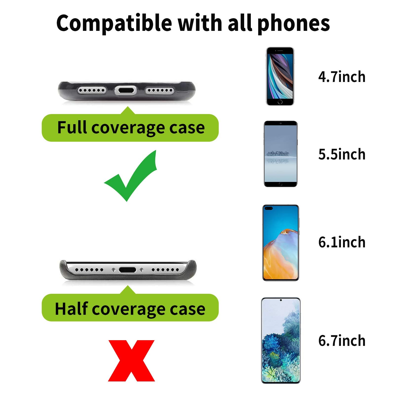 Outxe Universal Phone Tether Tab With Adhesive, 4 Pack Phone Lanyard Replacement Part For Phone Strap   Black