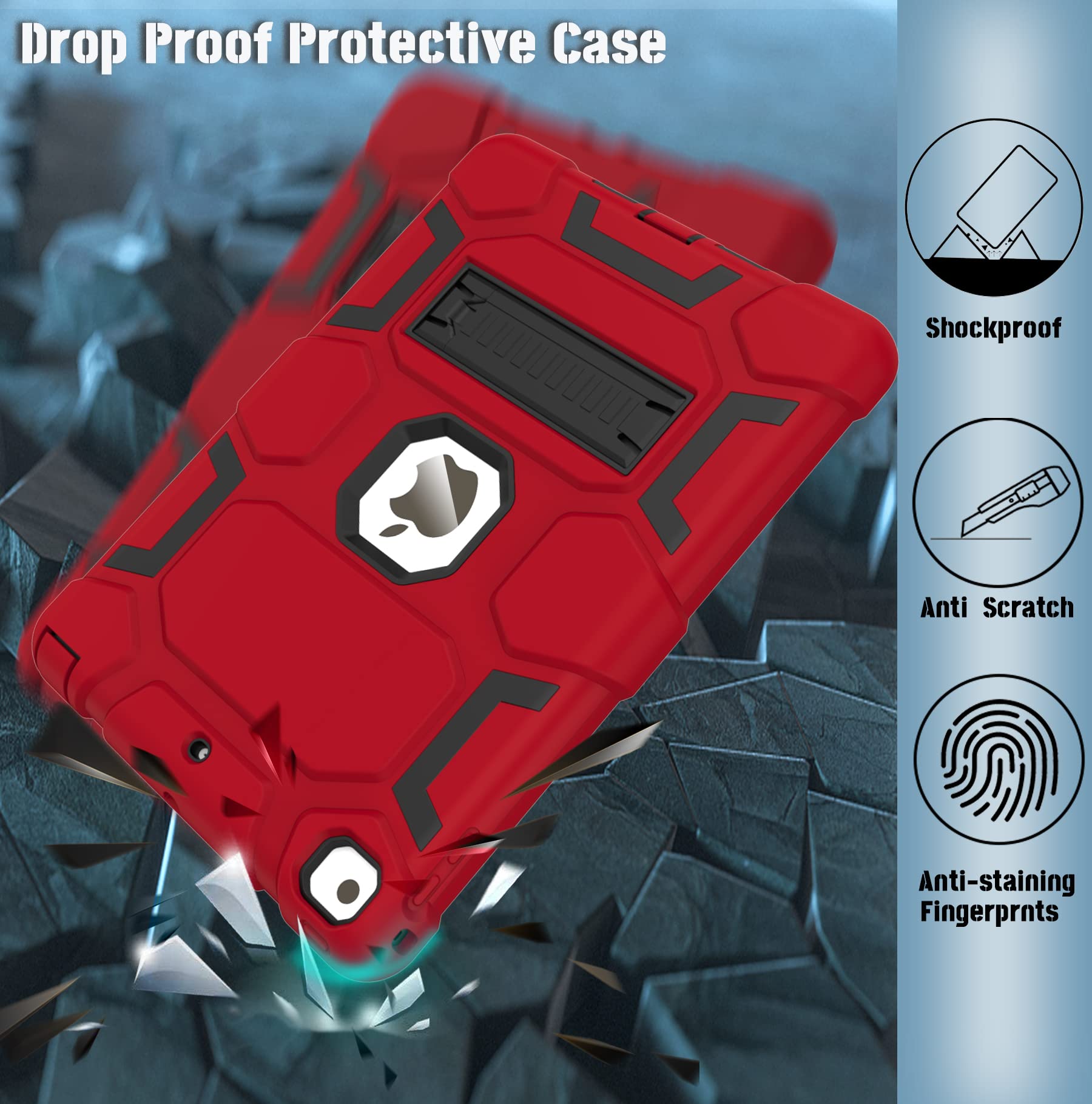 Ccmao Ipad 6Th Generation Cases, Ipad 5Th Generation Case, Ipad 9.7 Case, Ipad Air 2 Case, Hybrid Shockproof Rugged Drop Protect