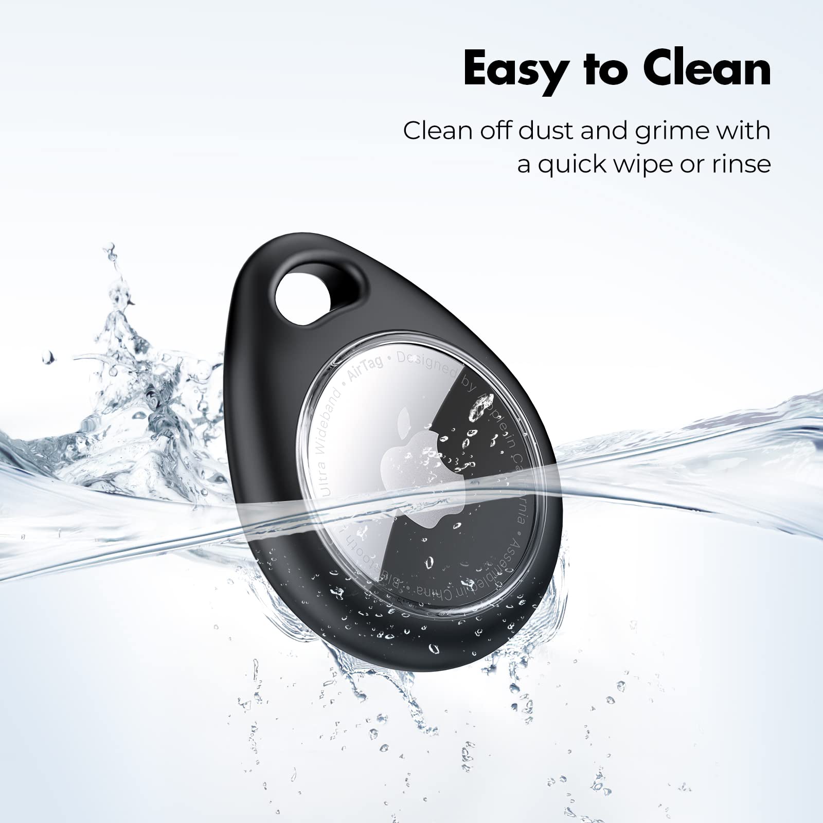 Unbreakcable Apple Airtag Holder With Strap  4 Pack [Fit Tightly Design] [Easy To Install] [Hold Air Tag Securely] Waterproof Tp