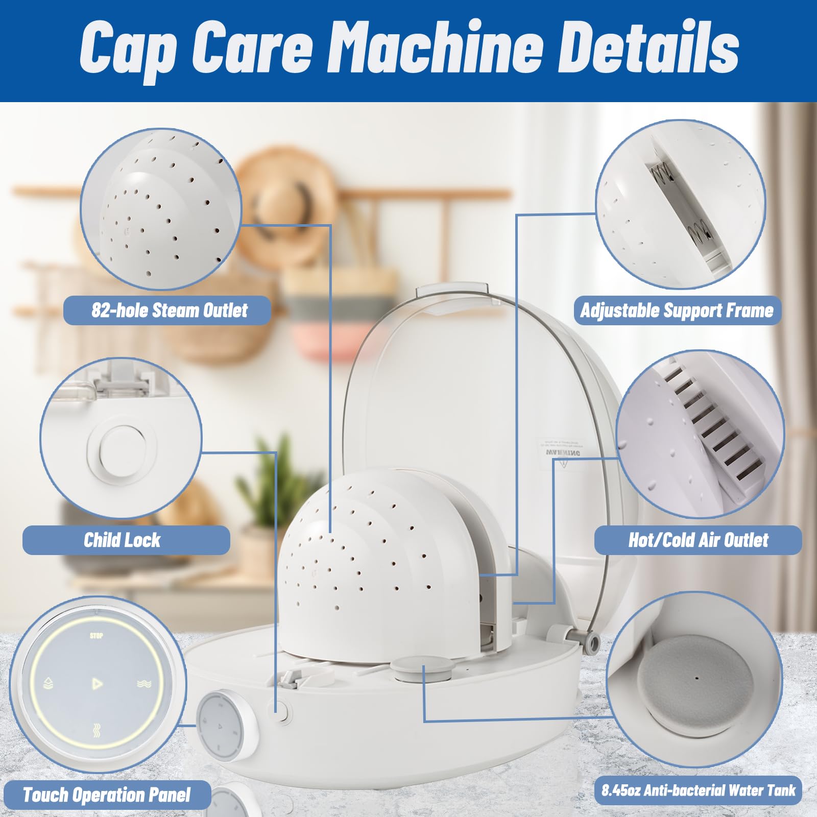 Fanwinyu Automatic Cap Cleaner With Steam And Dry,Steam Iron To Reshape The Hat,Restore Misshapen Hat/Cap Natural Shape With Ste