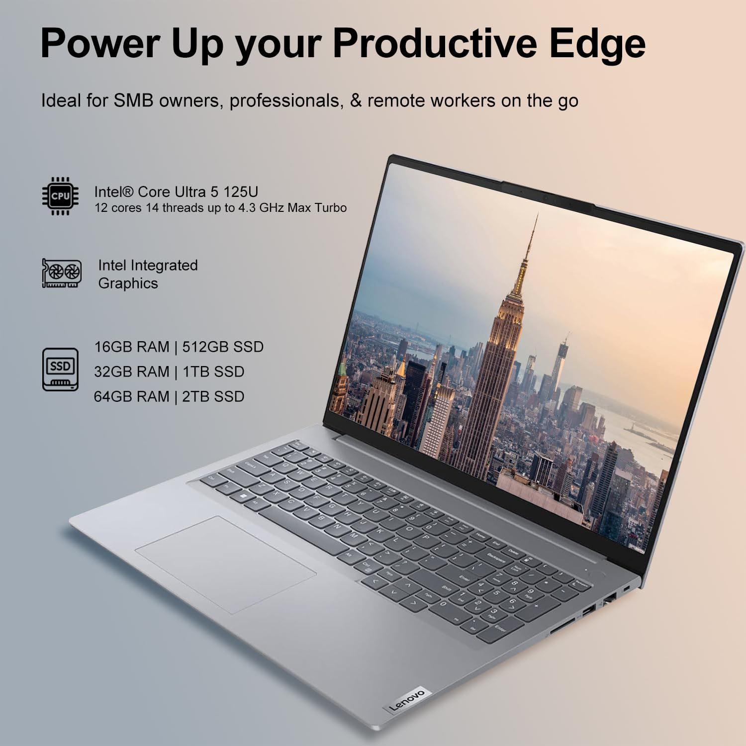 Lenovo Thinkbook 16 Business Laptop, Intel Core Ultra 5 125U (Beat I7-1355U), 16 Fhd Display, 32Gb Ram, 1Tb Pcie Ssd, Thunderbol