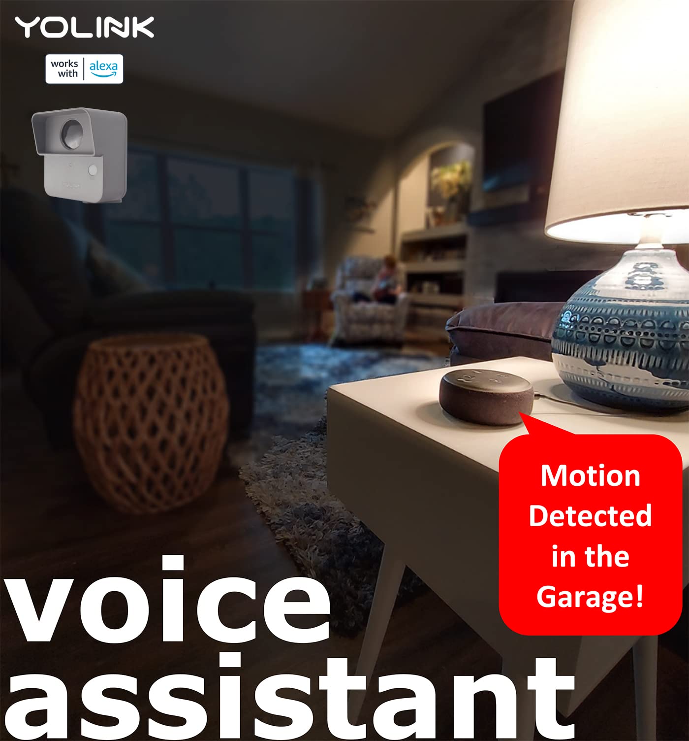 Yolink Lora Smart Outdoor Motion Sensor, Driveway Alert, Property Invasion/Tresspassing Detector, 1/4 Mile Open Air Range, Email/Sms/Push Alerts, Alexa, Ifttt, Home Assistant (Hub Included!)