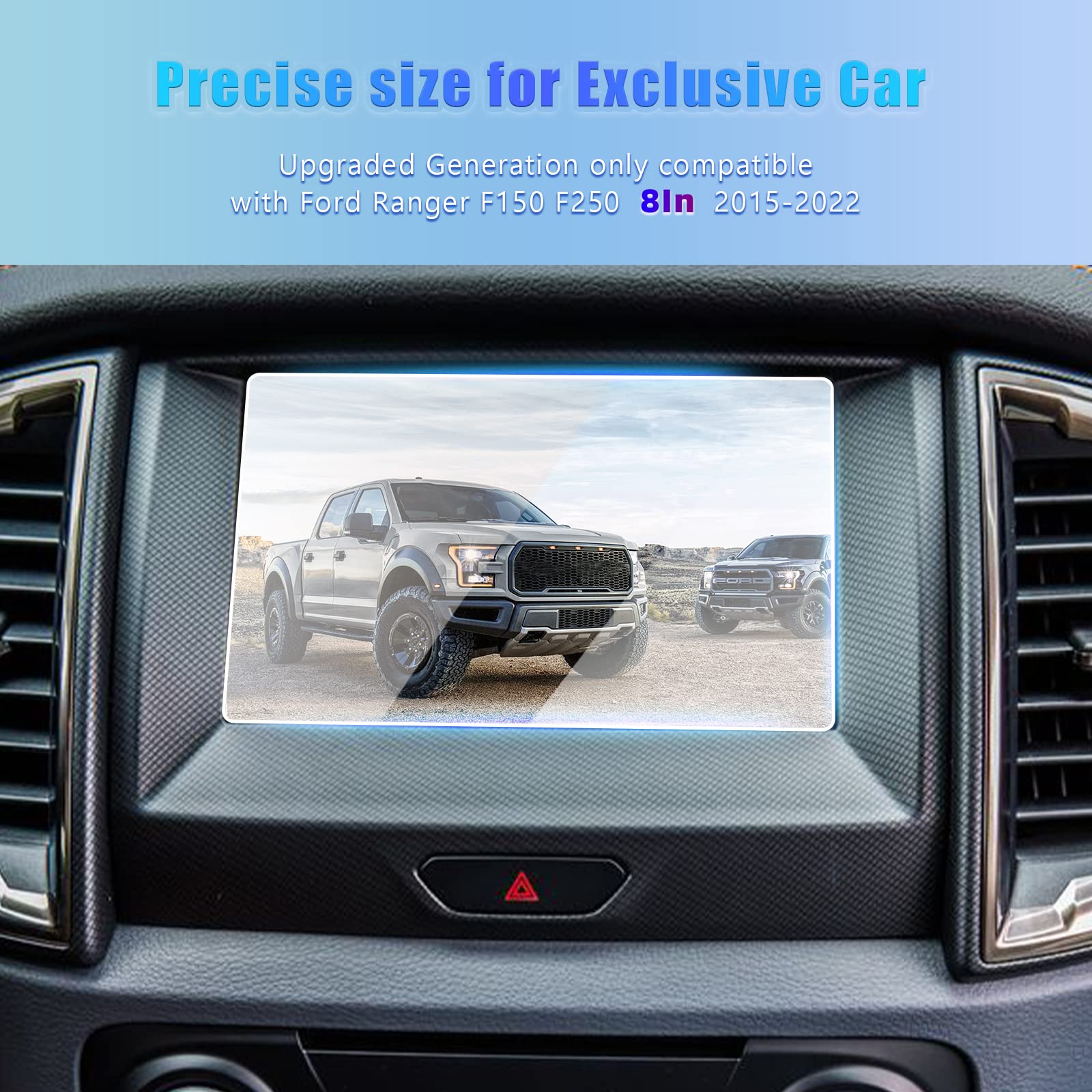 Gfjnfg For 2015 2024 Ford F150 F250 F350 F450 F550 Screen Protector 8 Inch, For Ford F 150 F 250 F 350F 450 F 550 8'' Radio Disp