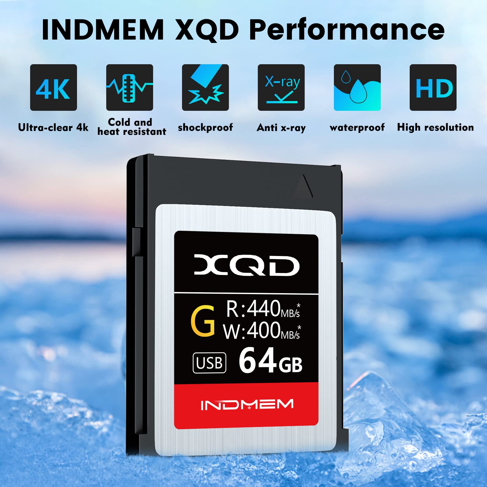 Xqd 64Gb Memory Card, 5X Tough Mlc Xqd Flash Memory Card High Speed G Series| Max Read 440Mb/S, Max Write 400Mb/S