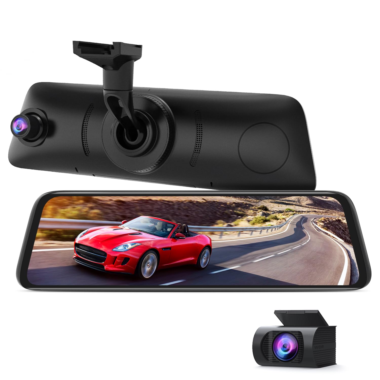 Auto Vox V5Pro Oem Look Rear View Mirror Camera With Neat Wiring, No Glare Mirror Dash Cam Front And Rear, 9.35'' Full Laminated
