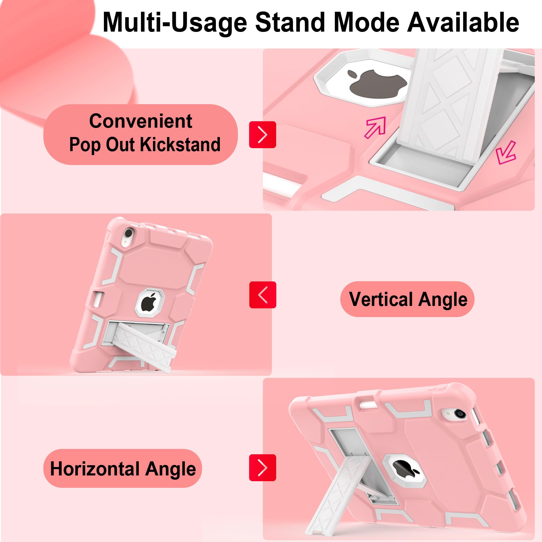 Ccmao Case For Ipad Air 11 Inch 2024, Ipad Air 5Th / 4Th Generation Case 10.9 Inch With Pencil Holder And Kickstand, Heavy Duty