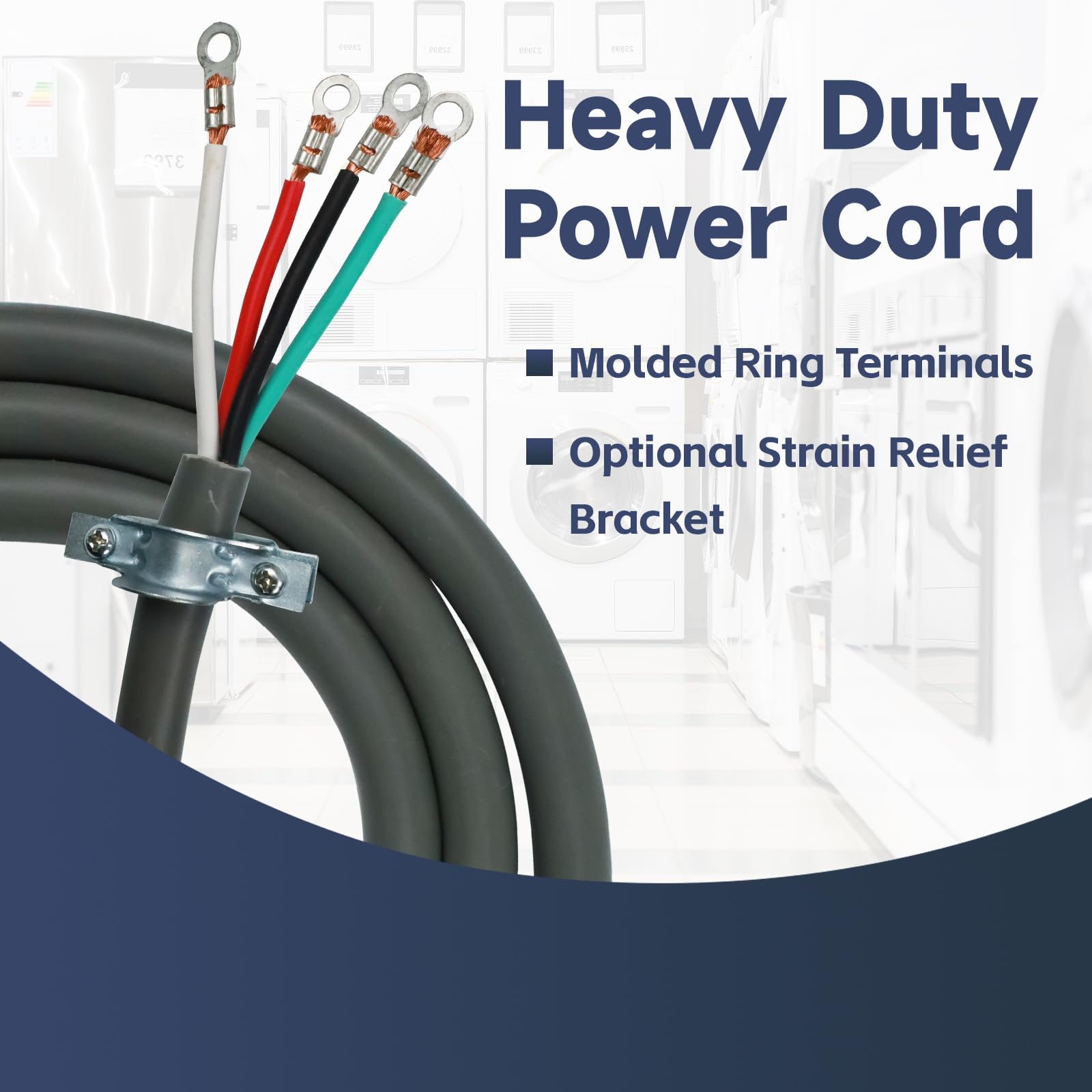 Ep 4 Prong Dryer Cord, 6 Ft 10/4 Srdt, 30Amp Appliance Extension Power Cord, Nema 14 30, Grey