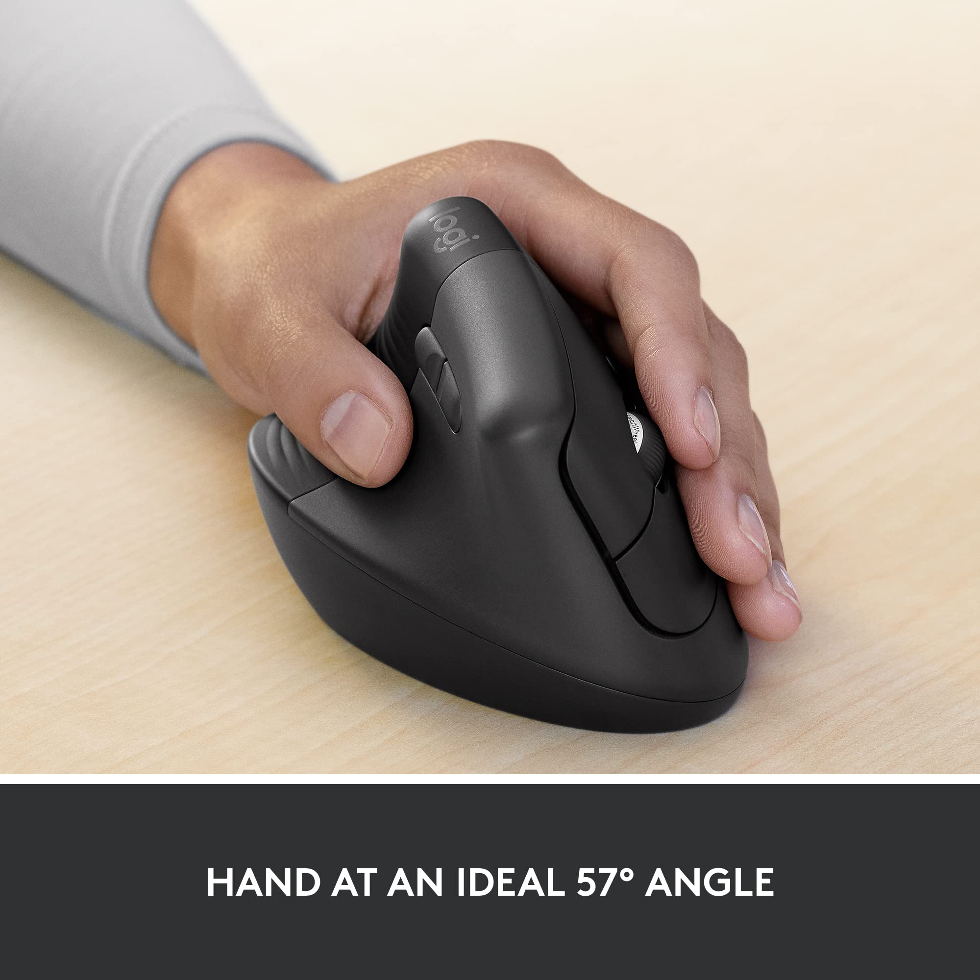 Logitech Lift For Business Left Vertical Ergonomic Mouse   Left Handed Wireless Bluetooth Or Secured Logi Bolt Usb Quiet Clicks