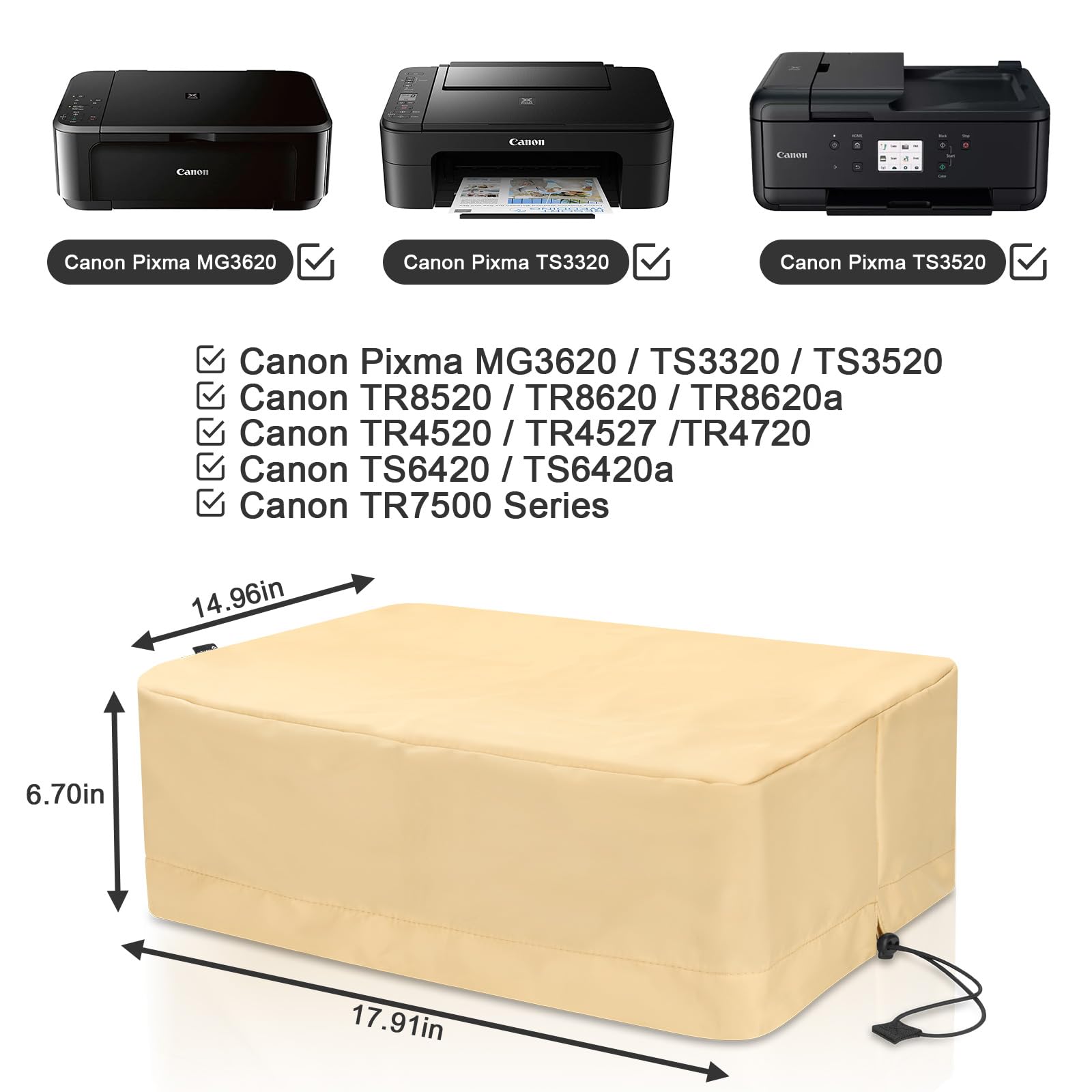 Caszlution Printer Dust Cover Compatible With Canon Pixma Mg3620 / Tr8620A / Tr4720 Wireless All In One Printer, Antistatic Wate