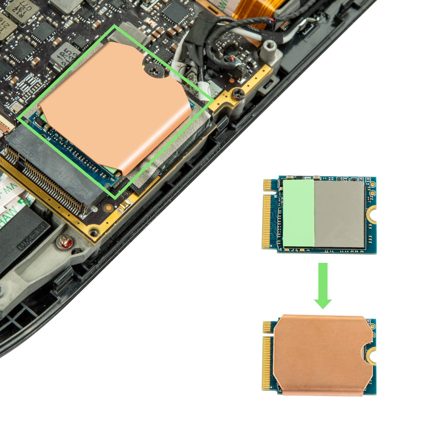 Steam Deck Ssd Heatsink Thermal Pad: M.2 2230 Nvme Ssd Copper Heat Sink Cooling Thermal Pastes Back Cover Opening Tools Back Scr
