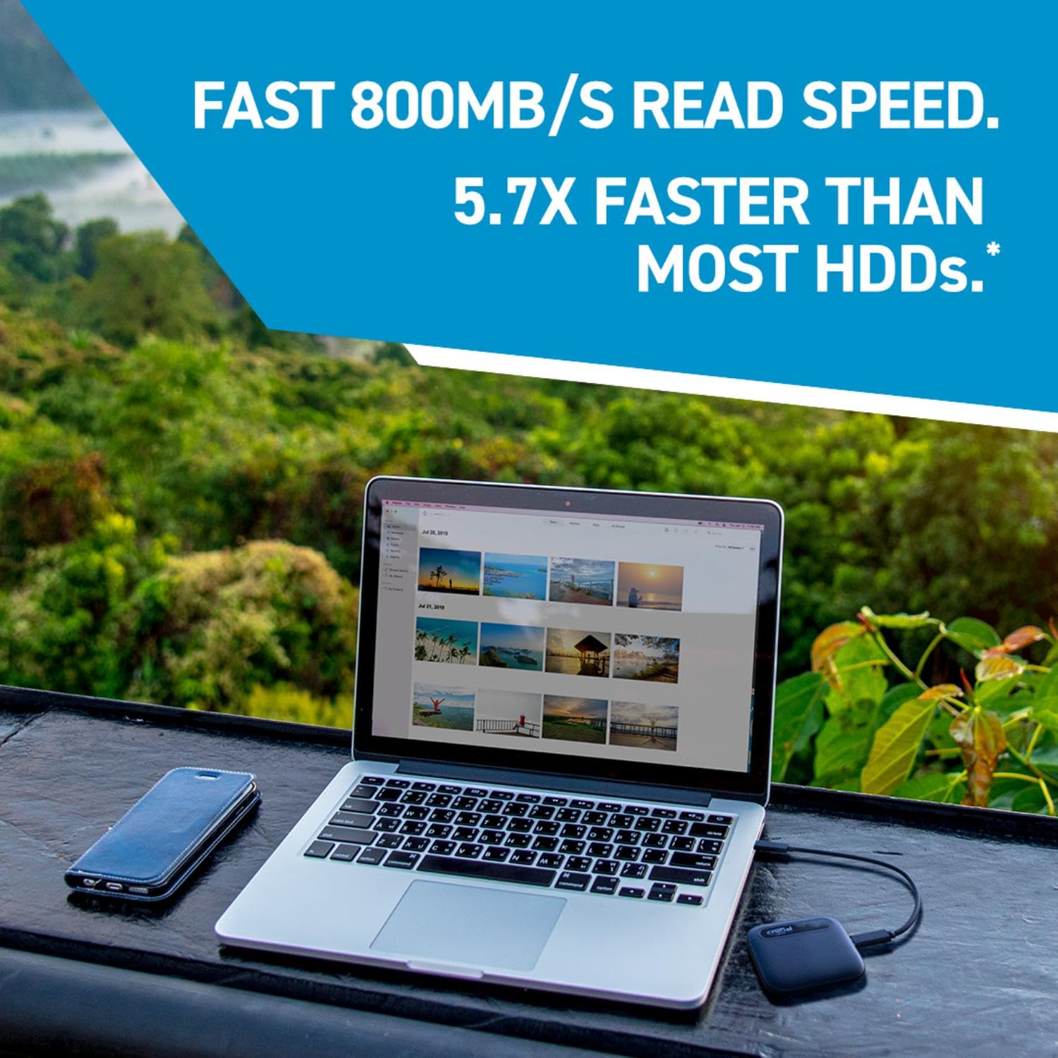 Crucial X6 2Tb Portable Ssd   Up To 800Mb/S   Pc And Mac   Usb 3.2 Usb C External Solid State Drive   Ct2000X6Ssd9