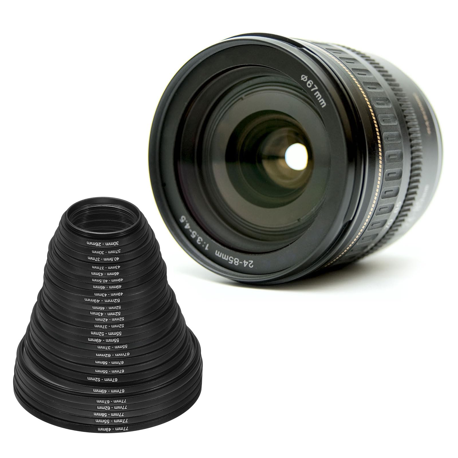 Patikil 30Mm 26Mm Metal Step Down Ring, Camera Lens Filter Adapter Ring Aluminum Filter Adapter Ring For Camera Lenses Hood, Bla