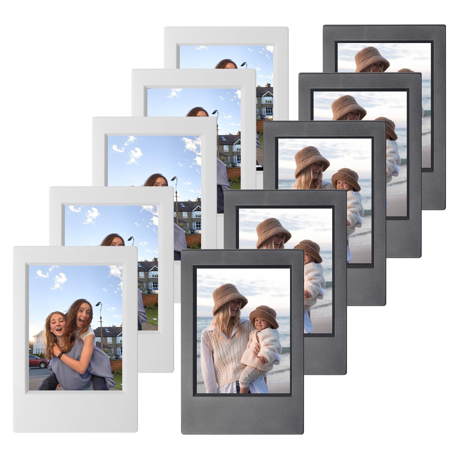 Caiyoule Mini Picture Frame For Instax Mini 99/12/11/9/8/7+/Evo 3'' Film Classic For Polaroid 2X3 Photo Frame (10 Pack)