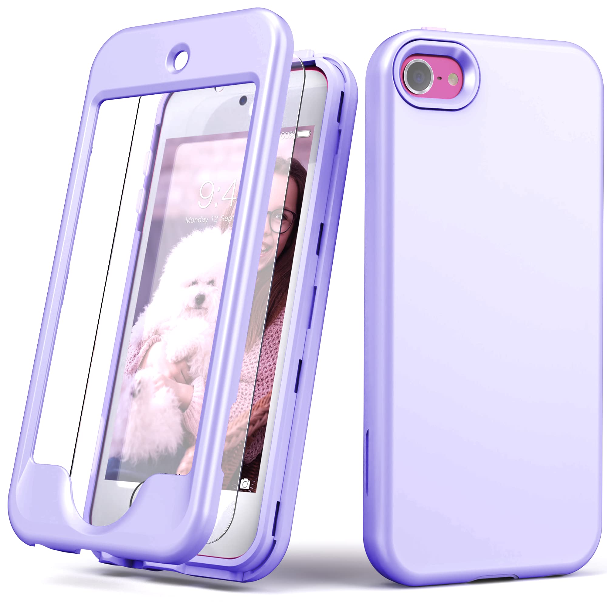 Yamink For Ipod Touch 7 Case With Screen Protector,Lightweight Full Body Heavy Duty Protection Soft Tpu Hard Pc Bumper Protectiv