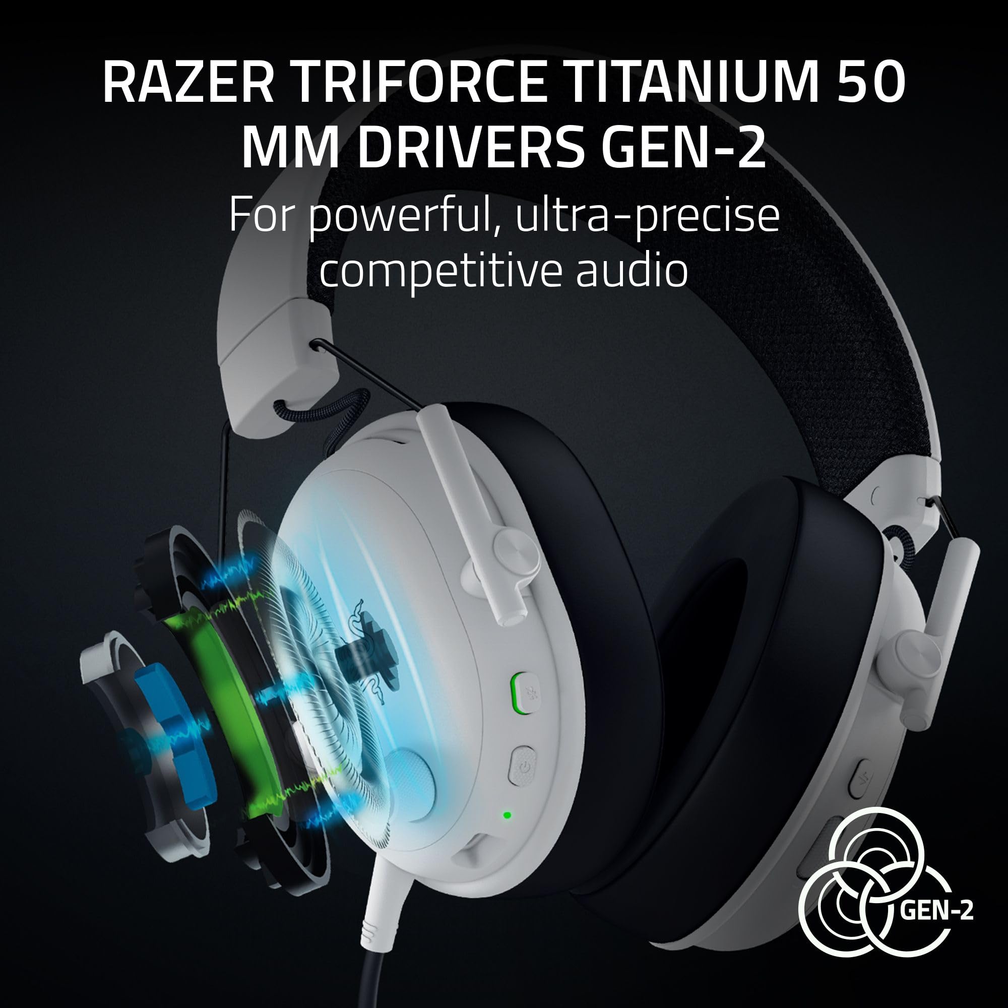 Razer Blackshark V3 Wireless Gaming Headset For Pc: 50Mm Drivers - Super Wideband Mic - 2.4 Ghz, Bluetooth, Usb - Works With Mac
