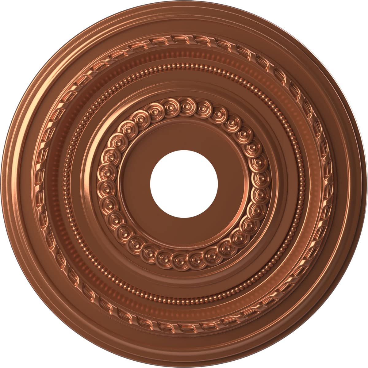Ekena Millwork Cmp19Cobco Cole Thermoformed Pvc Ceiling Medallion (Fits Canopies Up To 5 1/8''), 19''Od X 3 1/2''Id X 1''P, Brig