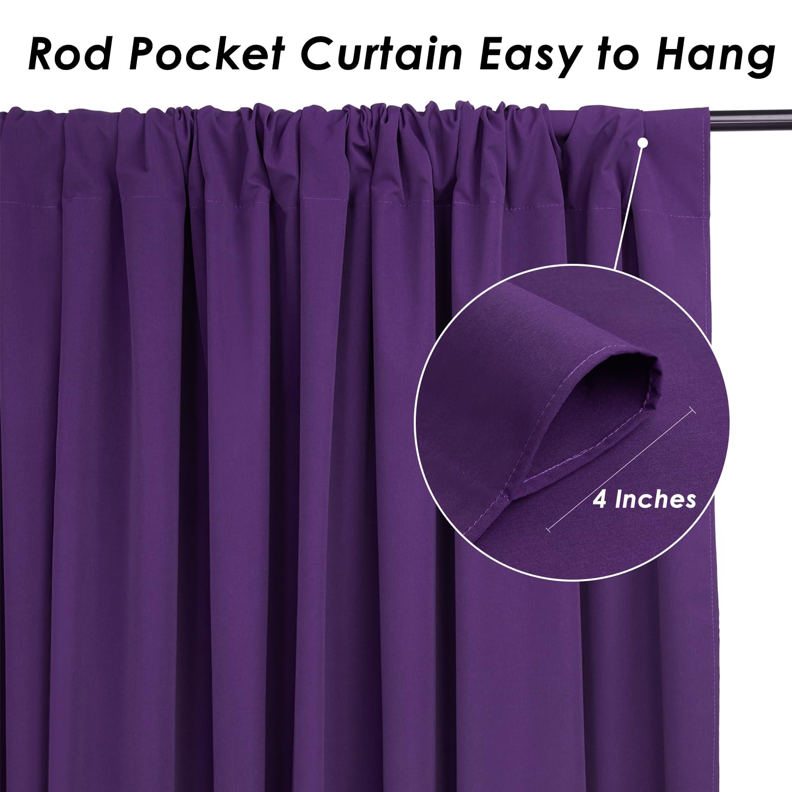 Purple Backdrop Curtains: 6 Panels 5Ft X 10Ft Polyester Photo Backdrop Drapes   Halloween Party Photography Background Decoratio