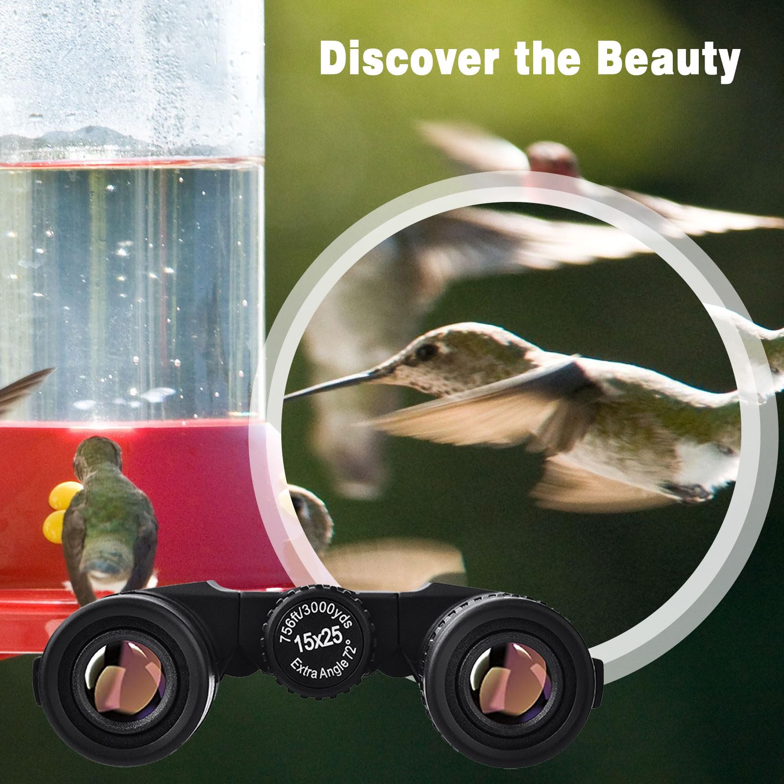 Luxun Compact Binoculars For Adults Kids, 15X25 Mini Binoculars High Powered, Small Binocular For Bird Watching, Cruise Ship, Tr