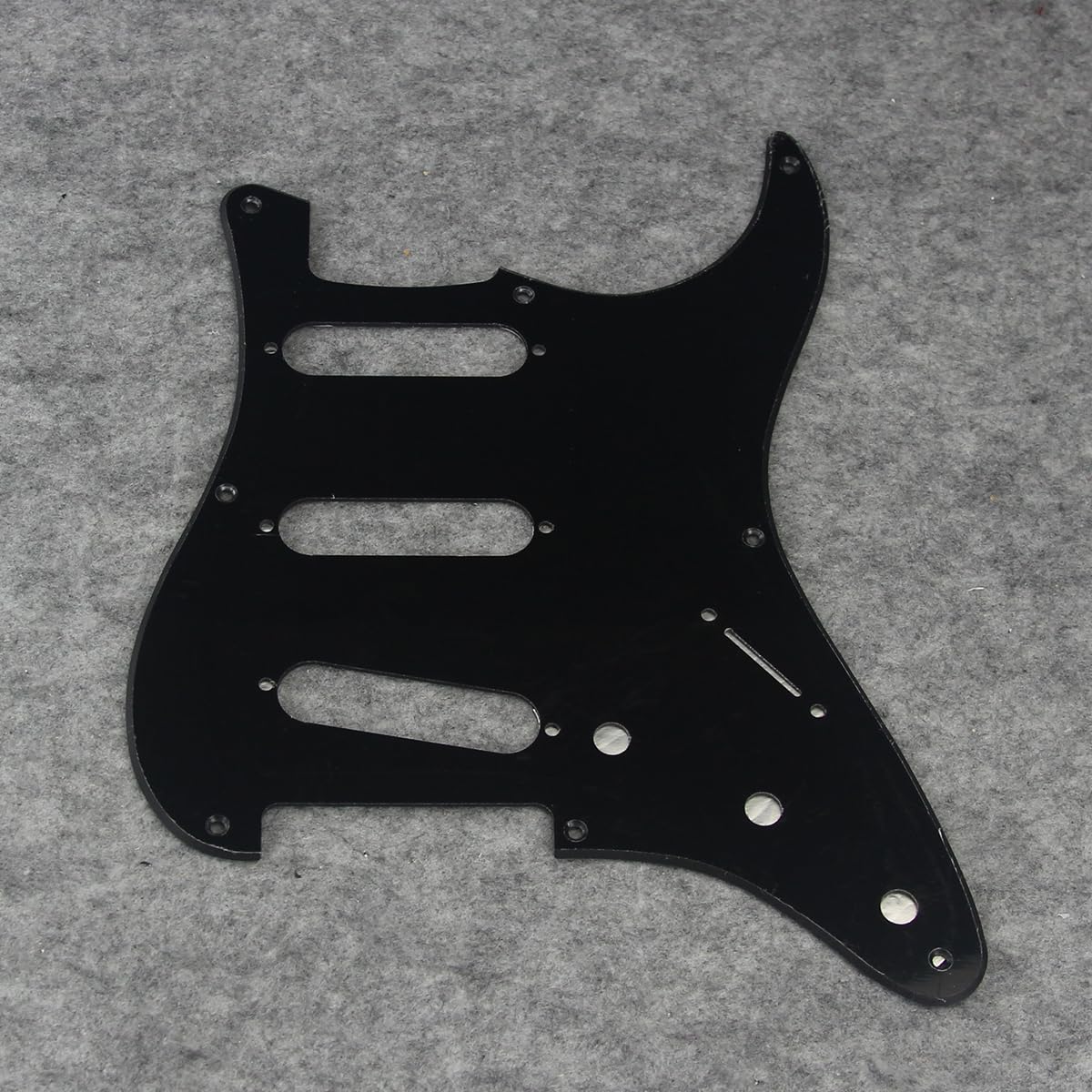 Fleor 3Ply Black Sss 8 Hole Vintage Strat Pickguard Backplate Tremolo Cavity Cover With Screw For Vintage Strat Style Guitar Par