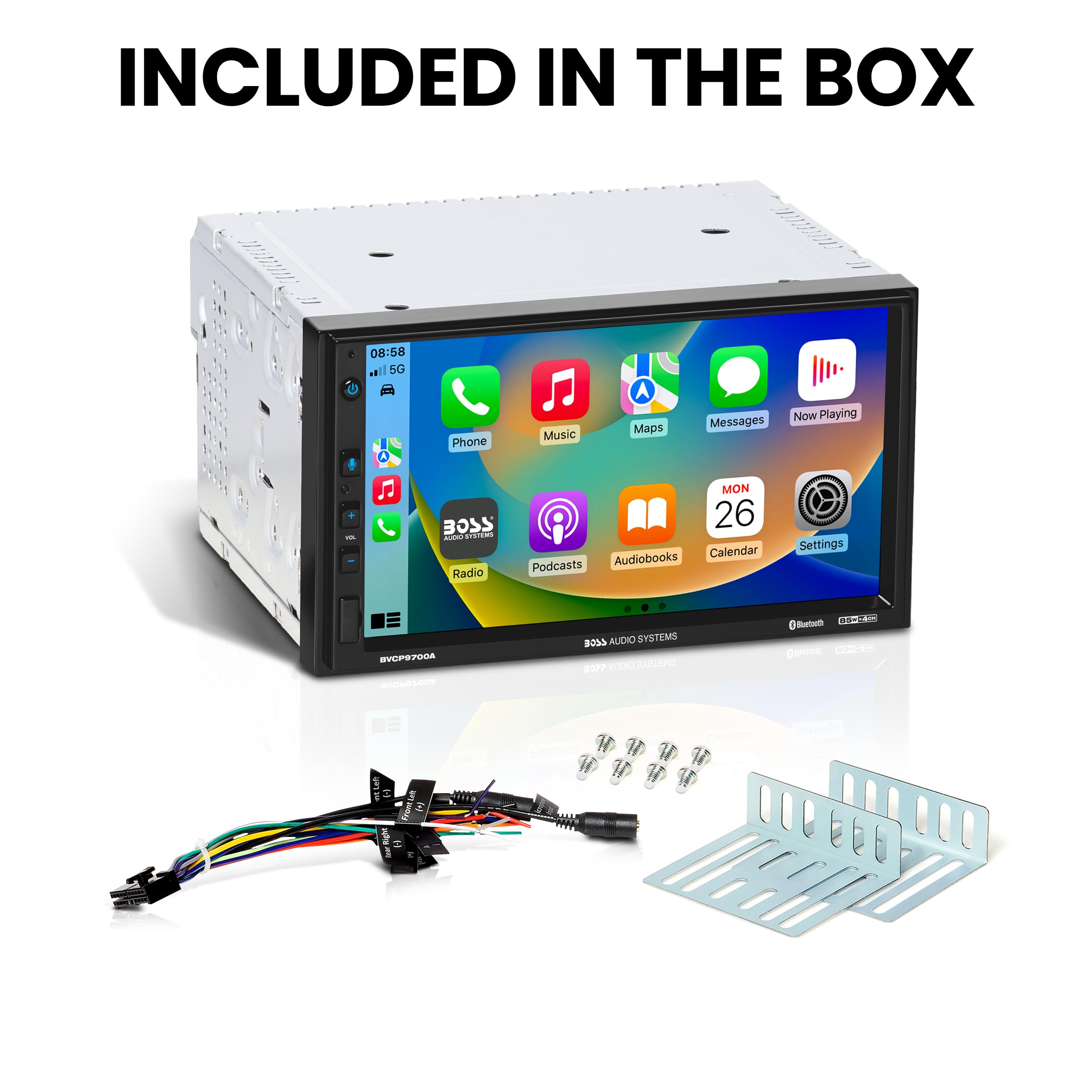 Boss Audio Systems Bvcp9700A Car Stereo   Apple Carplay, Android Auto, Double Din, 7 Inch Touchscreen, Bluetooth, No Cd Dvd Play