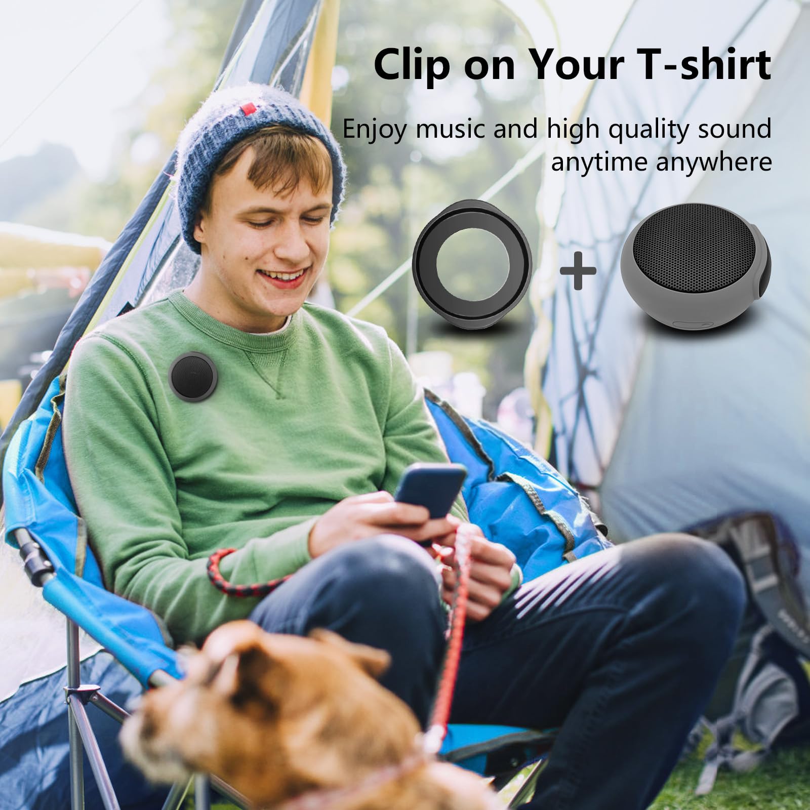 Ancwear Portable Bluetooth Speaker,Tws Dual Pairing Wearable Speaker 5.0, Outdoor Speaker For Motorcycle,Bike,Car,Shower,Hiking,