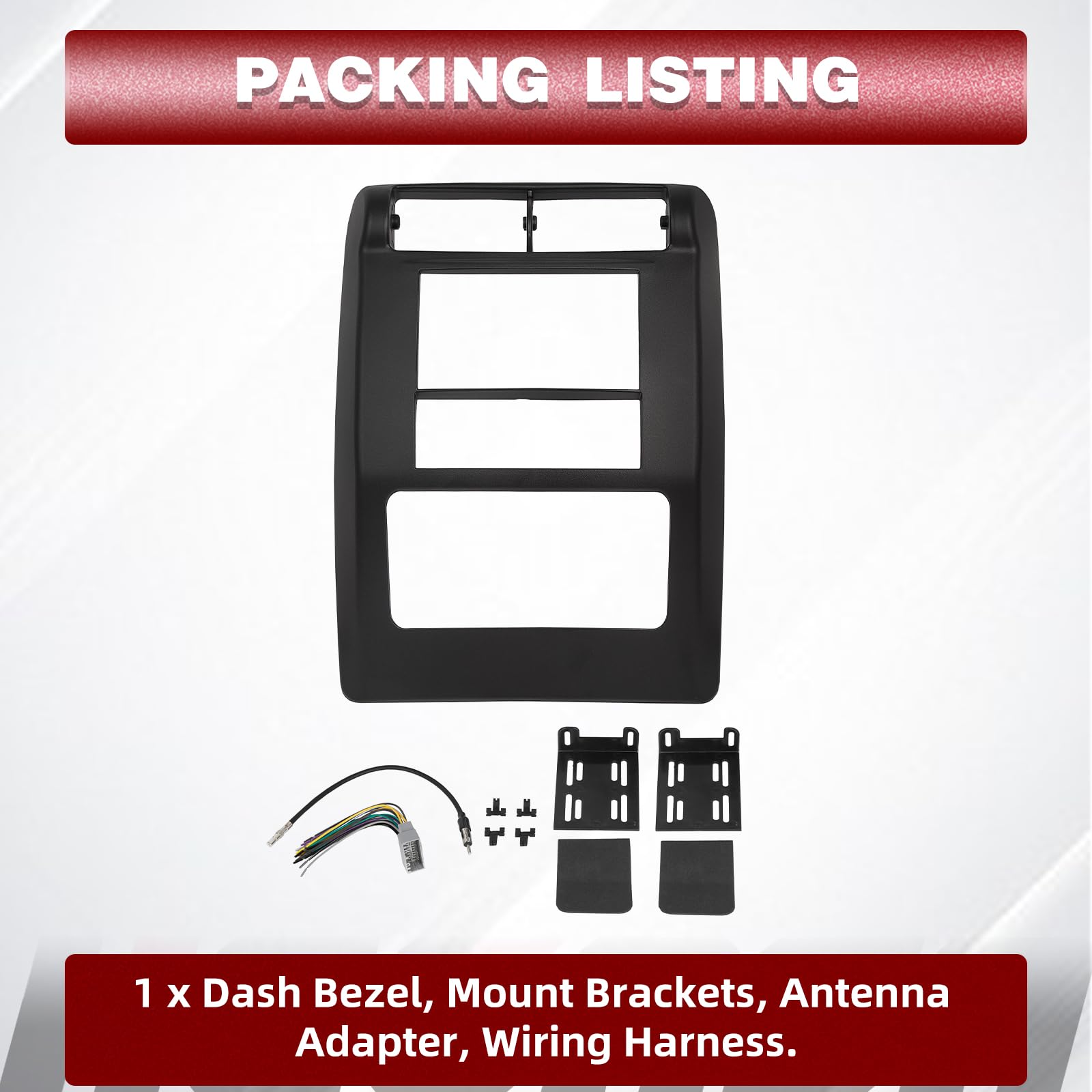 Hecasa Double Din Dash Kit W/Wiring Harness Compatible With 2003 2006 Jeep Wrangler Tj Radio Dash Bezel