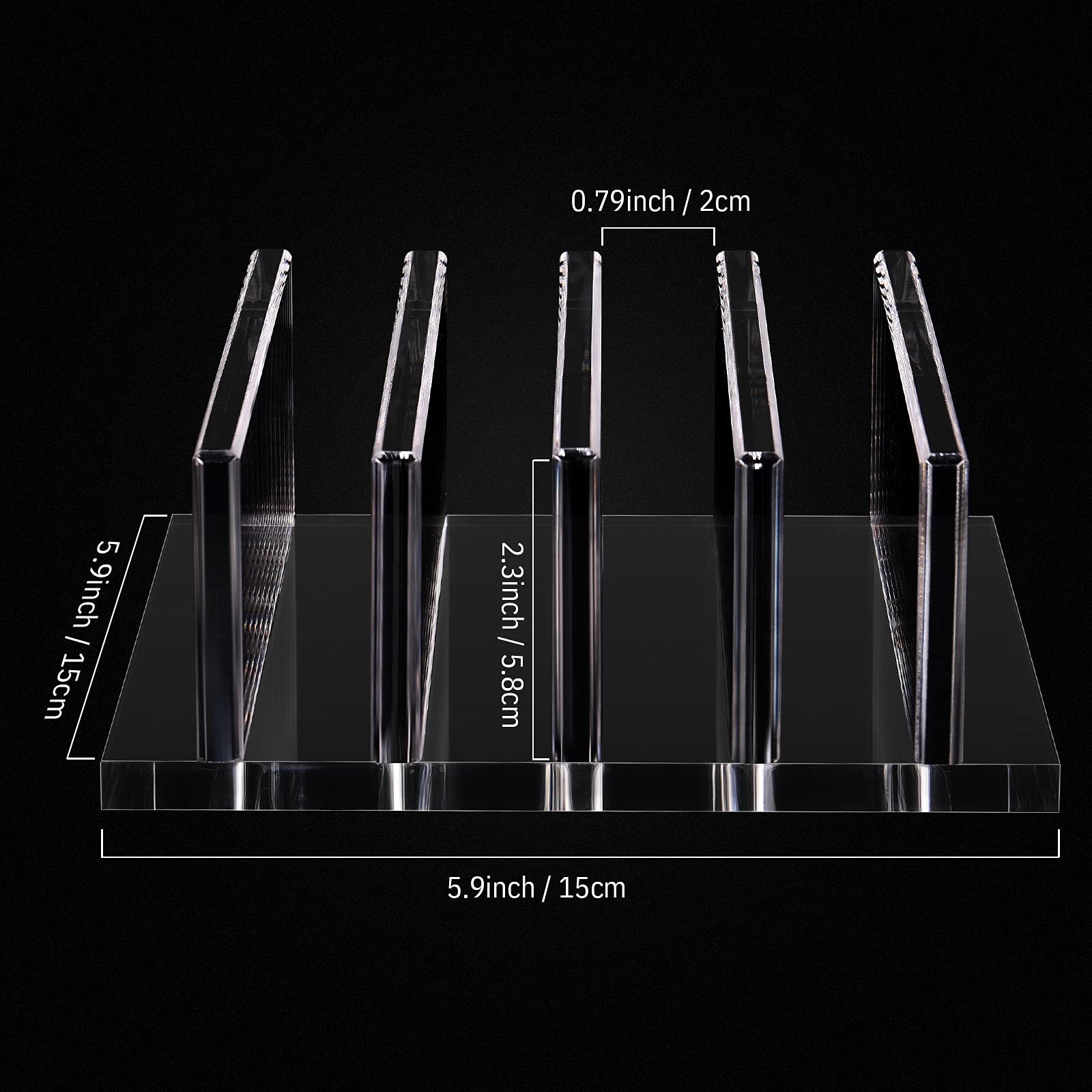 Frienda 1 Piece 4-Compartment Acrylic Vertical Laptop Stand, Can Accommodate With A Thickness Of Less Than 2 Cm, Fits Most Lapto