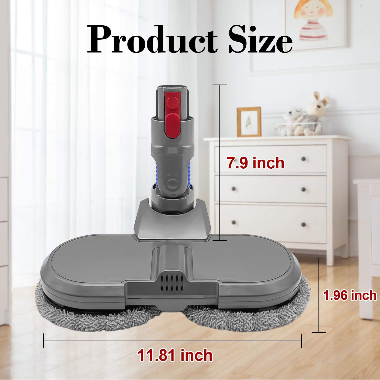 Coodss Vacuum Cleaner Attachment, Electric Mop Head For Dyson V7/V8/V10/V11, Wet & Dry, Hardwood Floor
