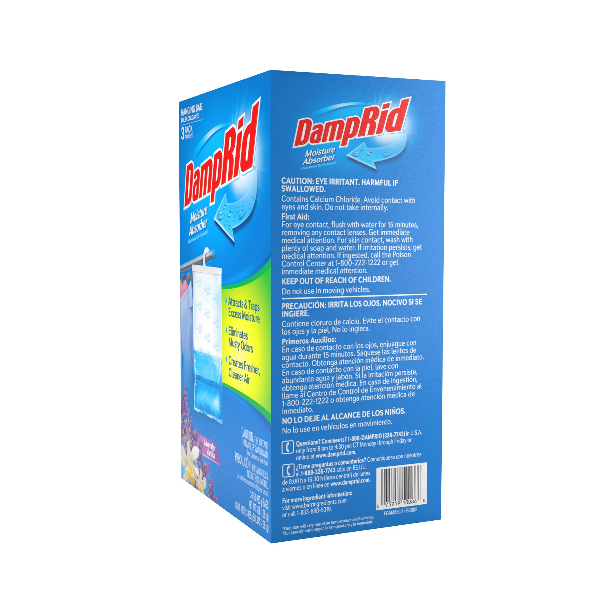 Damprid Lavender Vanilla Hanging Bag Moisture Absorber For Closets   Odor Eliminator   3 Pack (16Oz. Ea.); Traps Excess Moisture