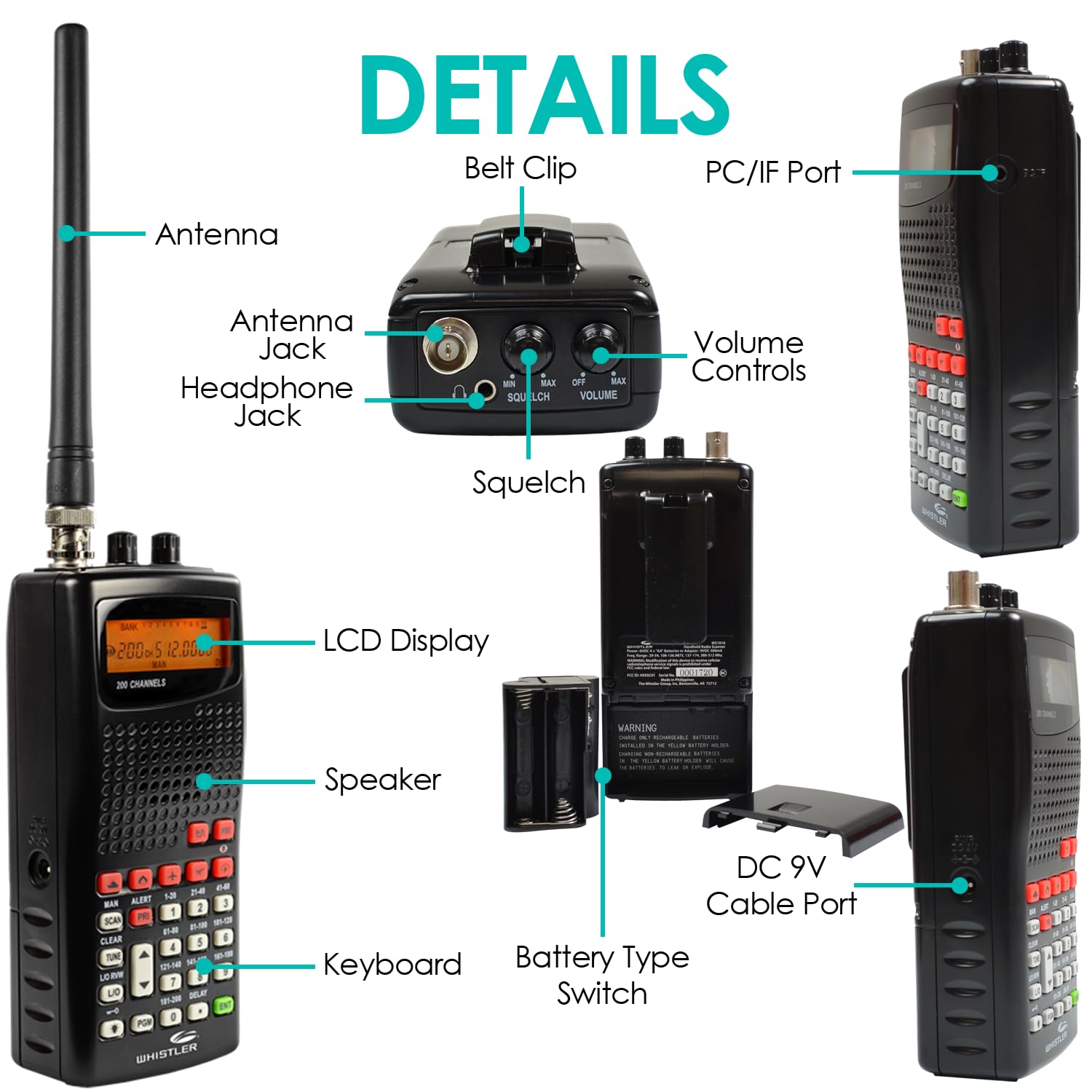 Whistler Ws1010 Analog Handheld Scanner (Black) 10.00In. X 4.30In. X 3.20In.