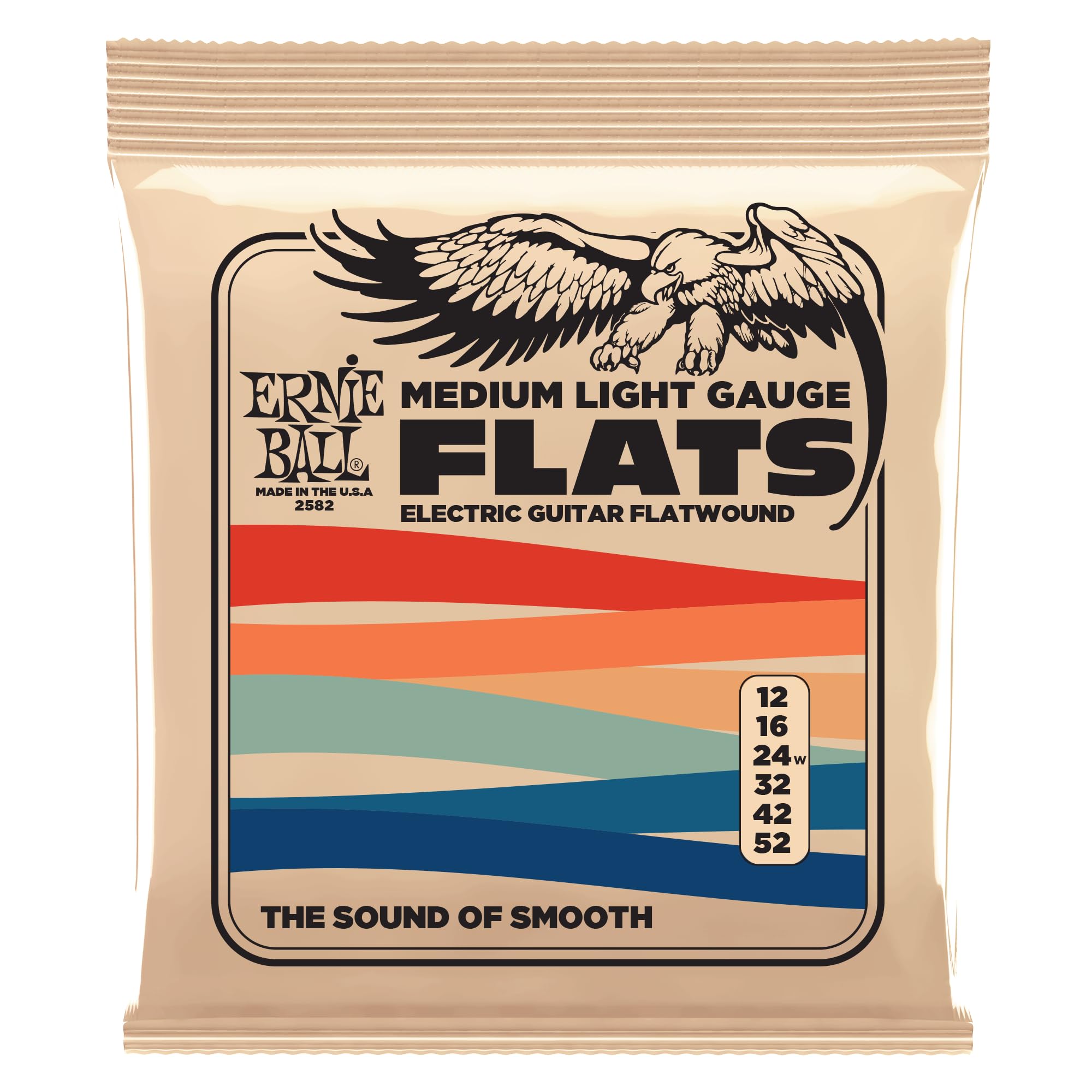 Ernie Ball Medium-Light Stainless Steel Flatwound Electric Guitar Strings - 12-52 Gauge