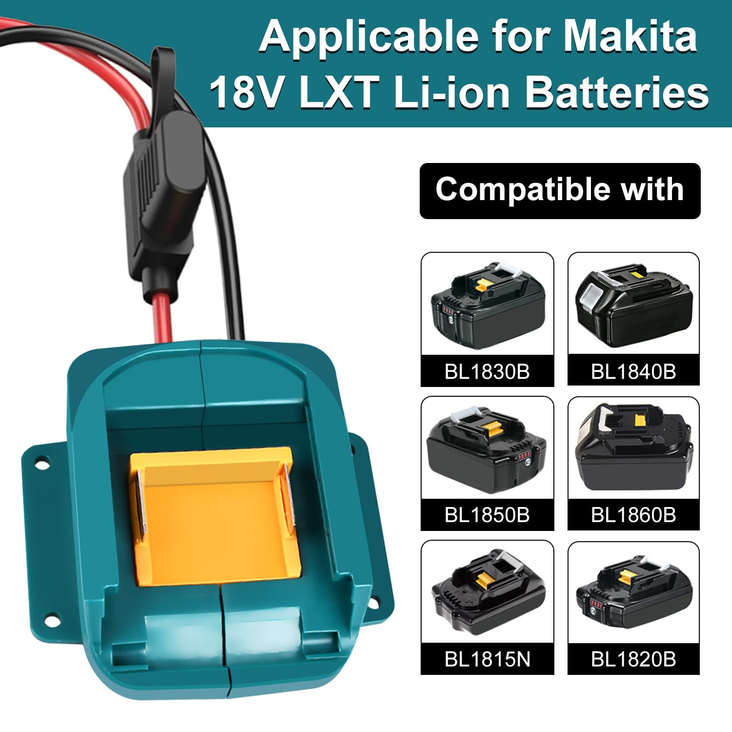 For Power Wheel Adapter For Makita 18V Lxt Battery With Wire Harness Connector And Fuse Holder Compatible For Peg Perego 12 Volt