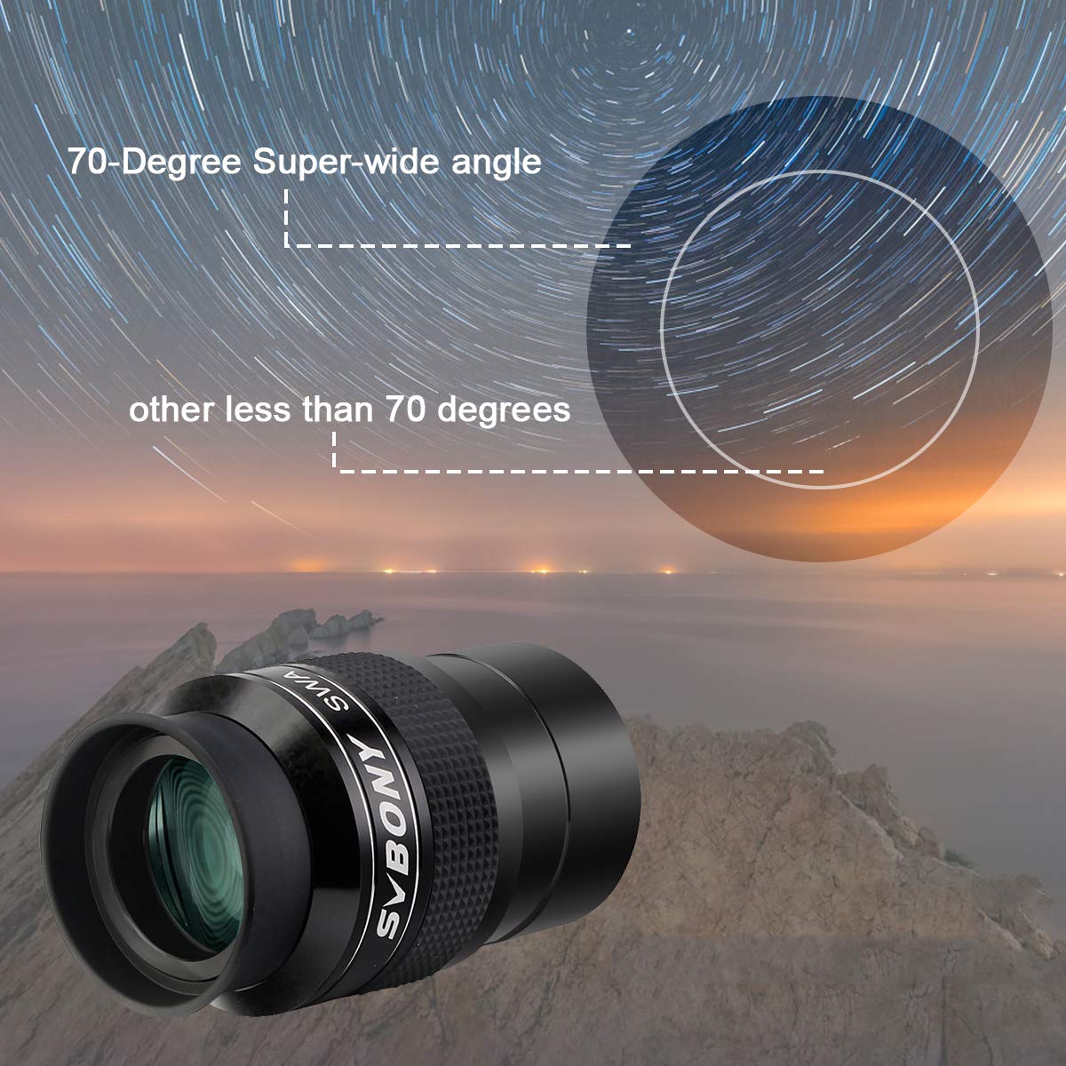 Svbony Sv154 Telescope Eyepiece 2 Inch Super Wide Angle Eyepiece 70 Degree 26Mm Telescope Accessory Swa Eyepiece For Astronomy T